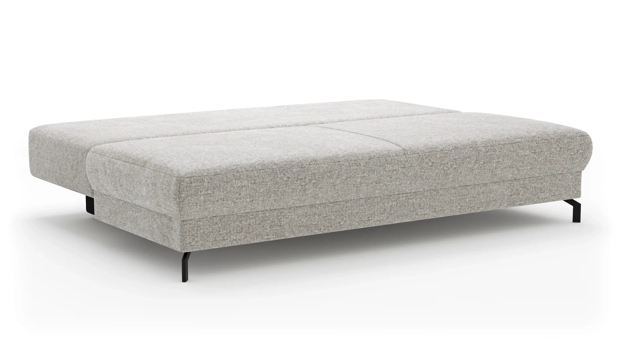 Schlafsofa Salema - 3-Sitzer mit Schlaffunktion (Liegefläche ca. 150x200cm), Stoff, Kiesel