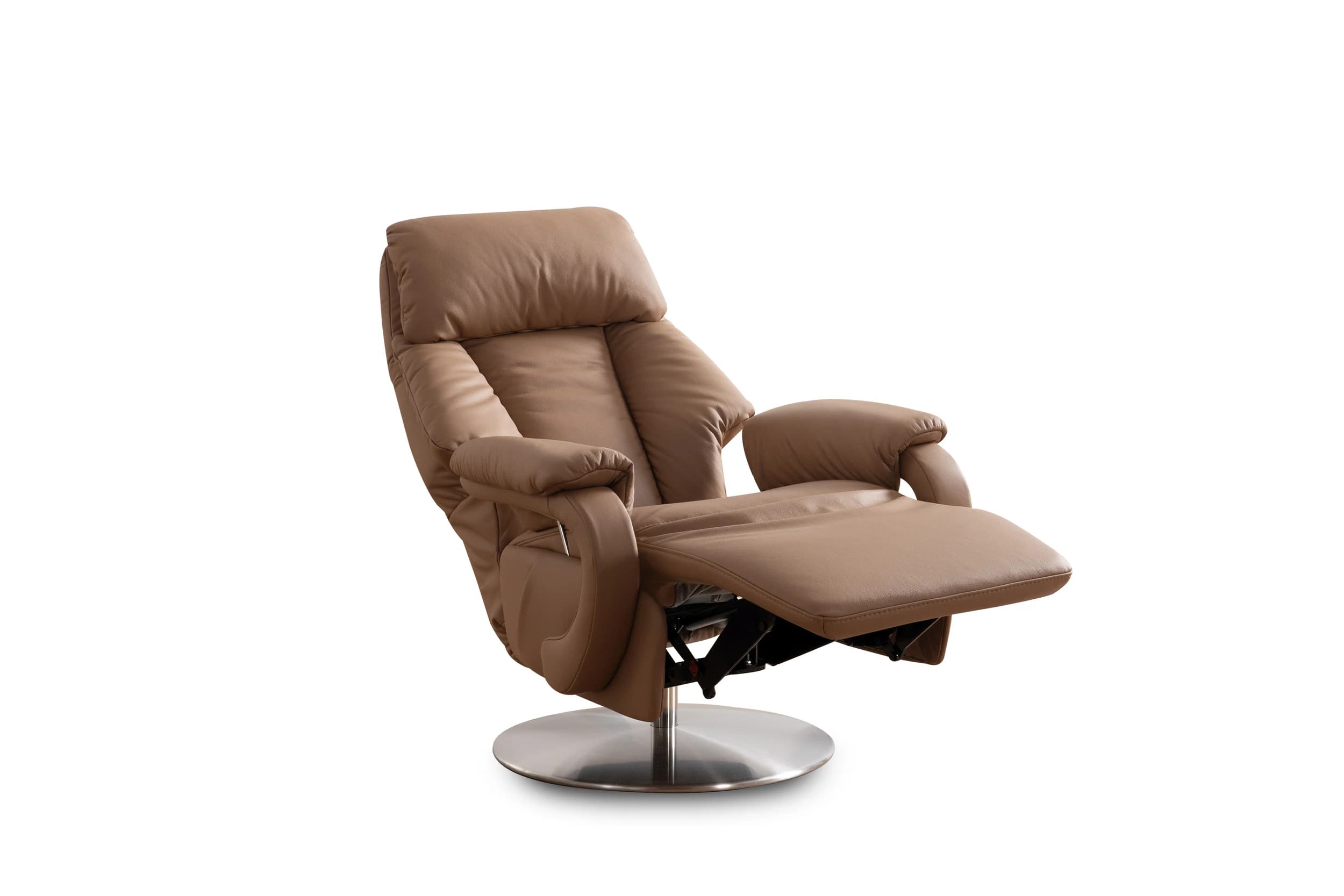 Sessel - Größe M, Relaxfunktion, Leder, Braun