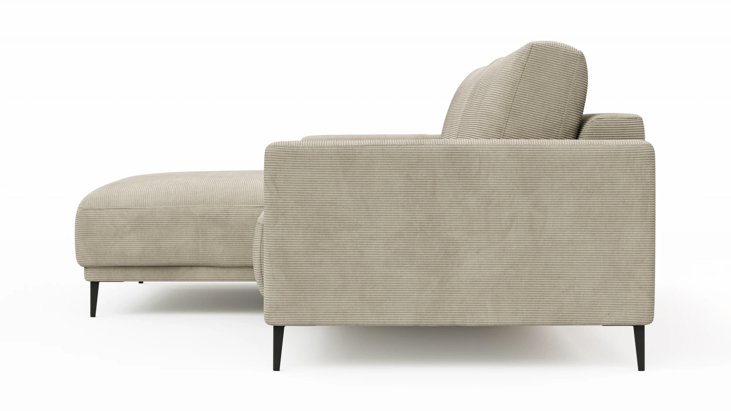 Ecksofa Solero 2.0 - Longchair mit 1,5-Sitzer rechts, Stoff, Sand
