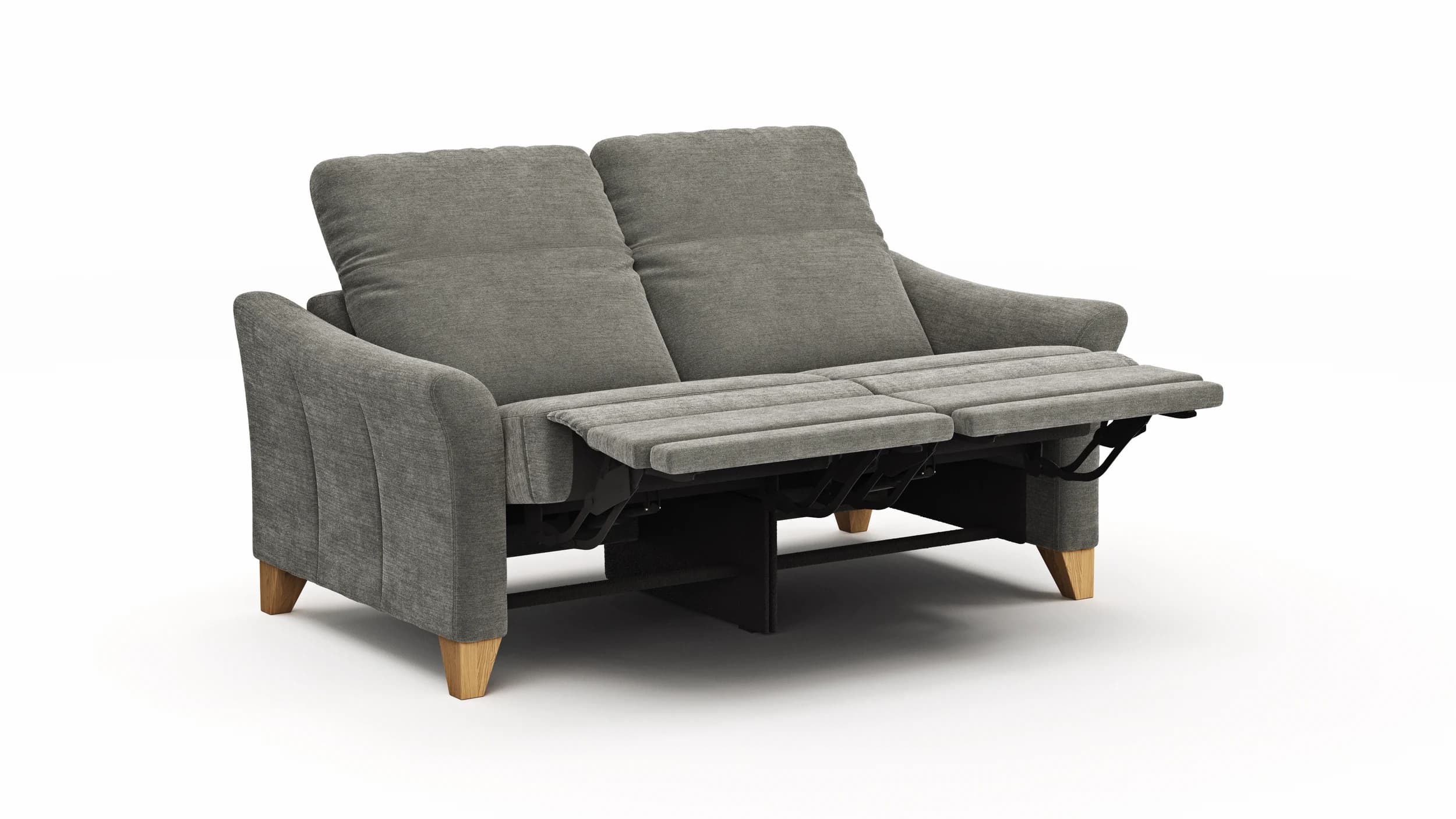 Sofa Canterbury - 2,5-Sitzer inkl. Relaxfunktion/Kopfteil verstellbar (motorisch), Stoff, Silbergrau