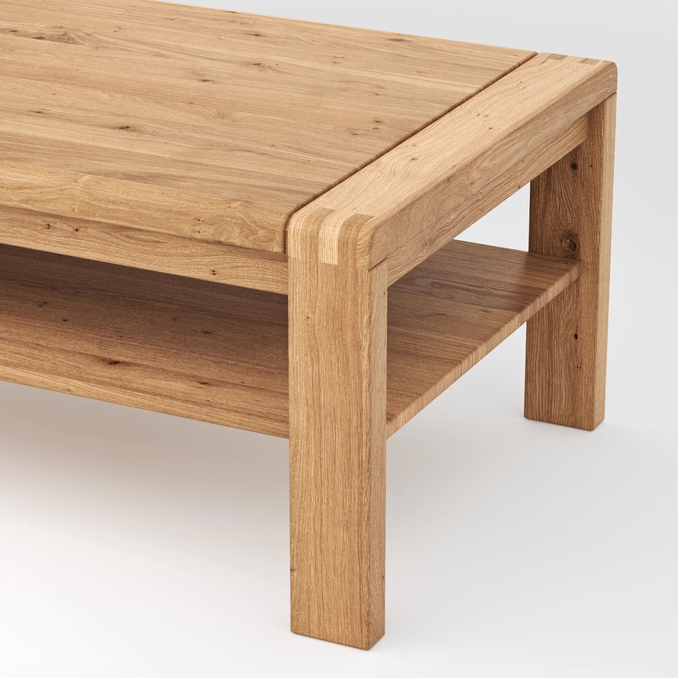 Couchtisch Cartago Soft - BHT ca. 115x45x65 cm, Wildeiche massiv, natur geölt
