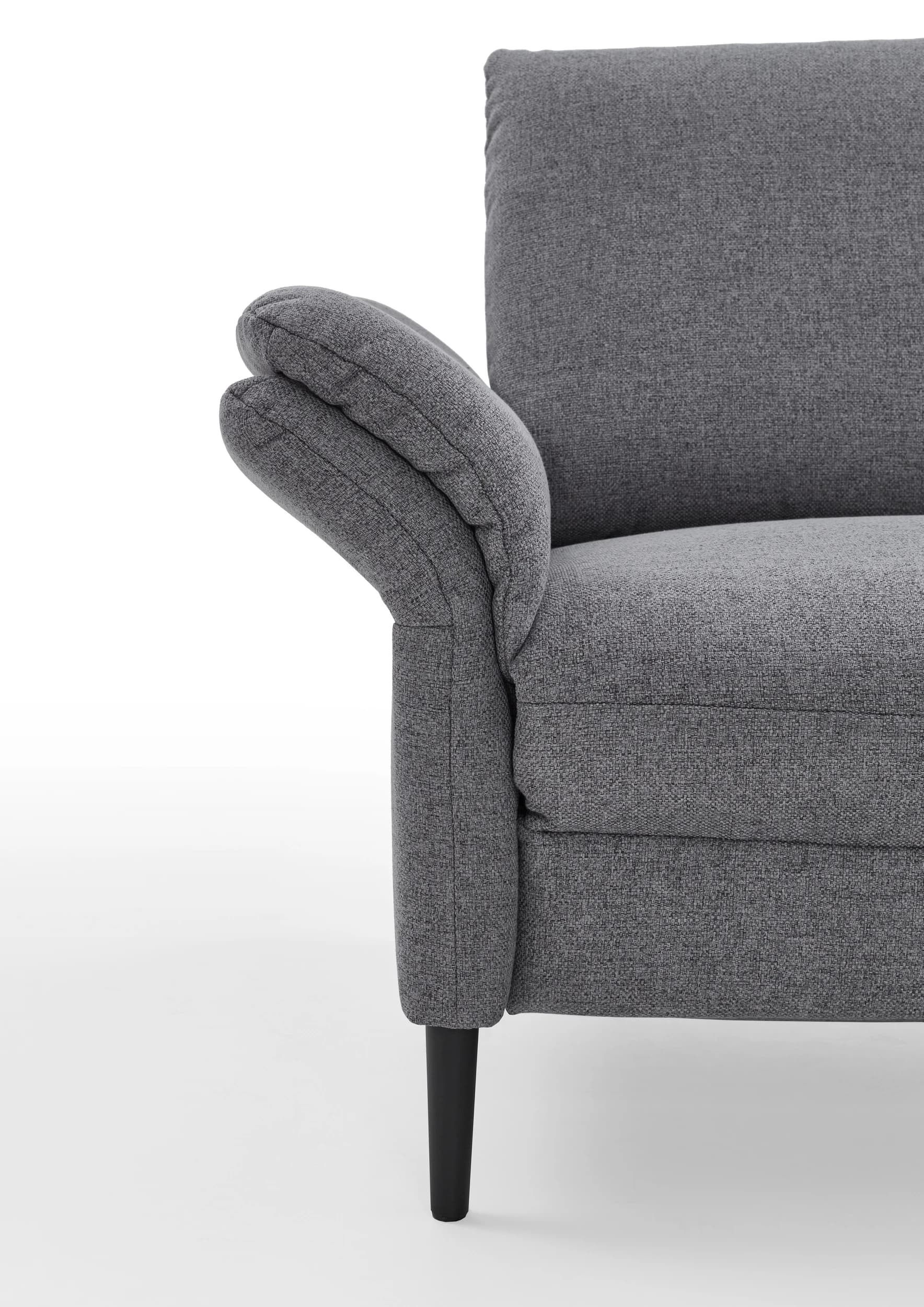 Ecksofa - 3-Sitzer mit Ecke rechts, Stoff, Grau