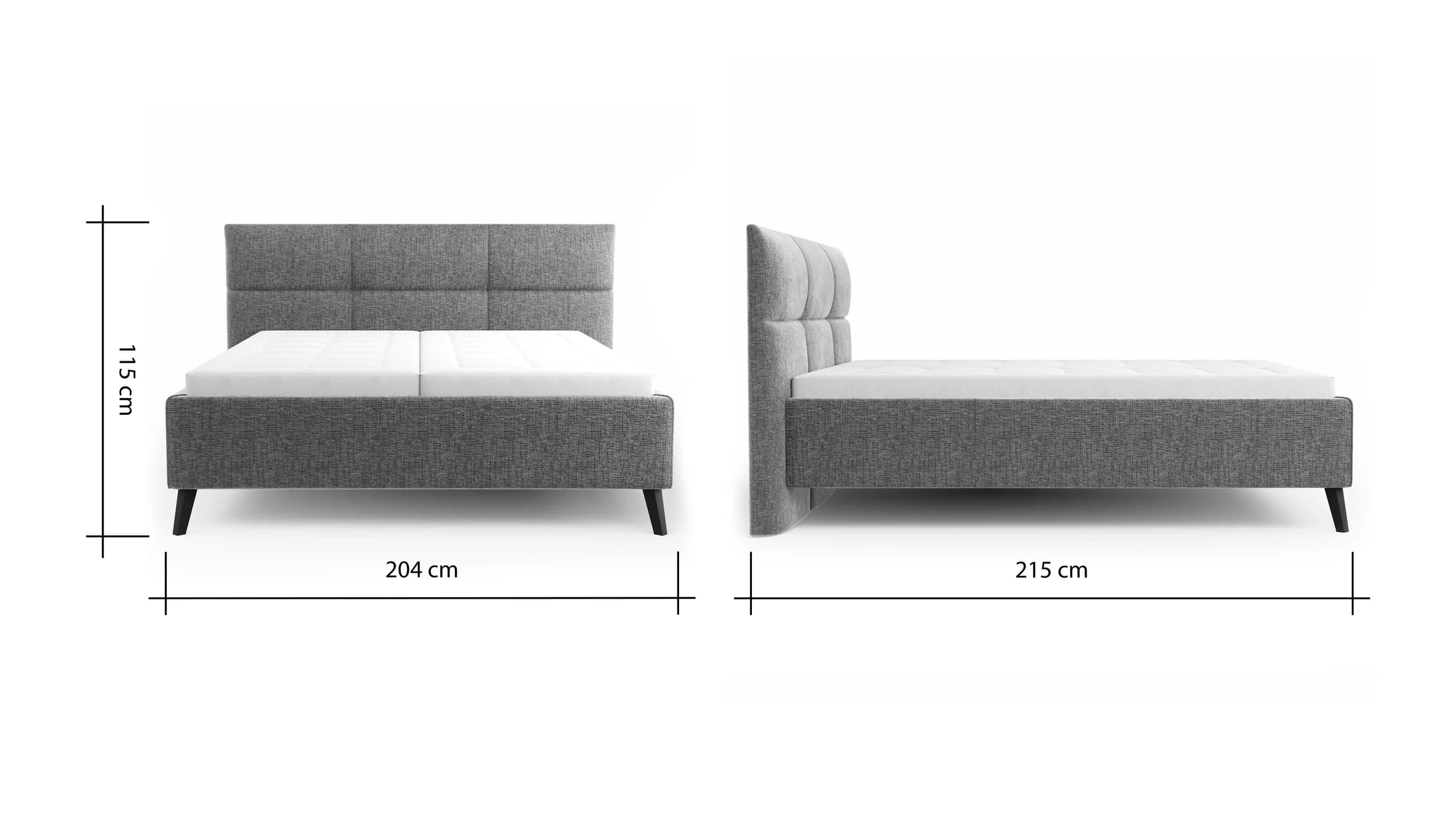 Bettgestell Carmen - Liegefläche ca. 180x200cm, Stoff, Moos