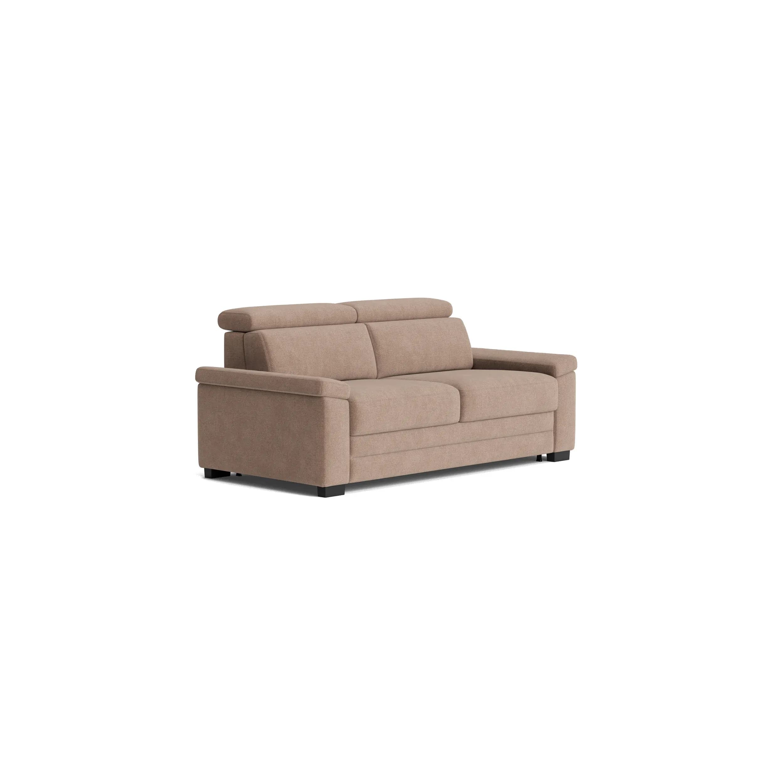 Sofa Lakeville 3 - inkl. Schlaffunktion und Kopfstütze verstellbar, Stoff, Haselnuss