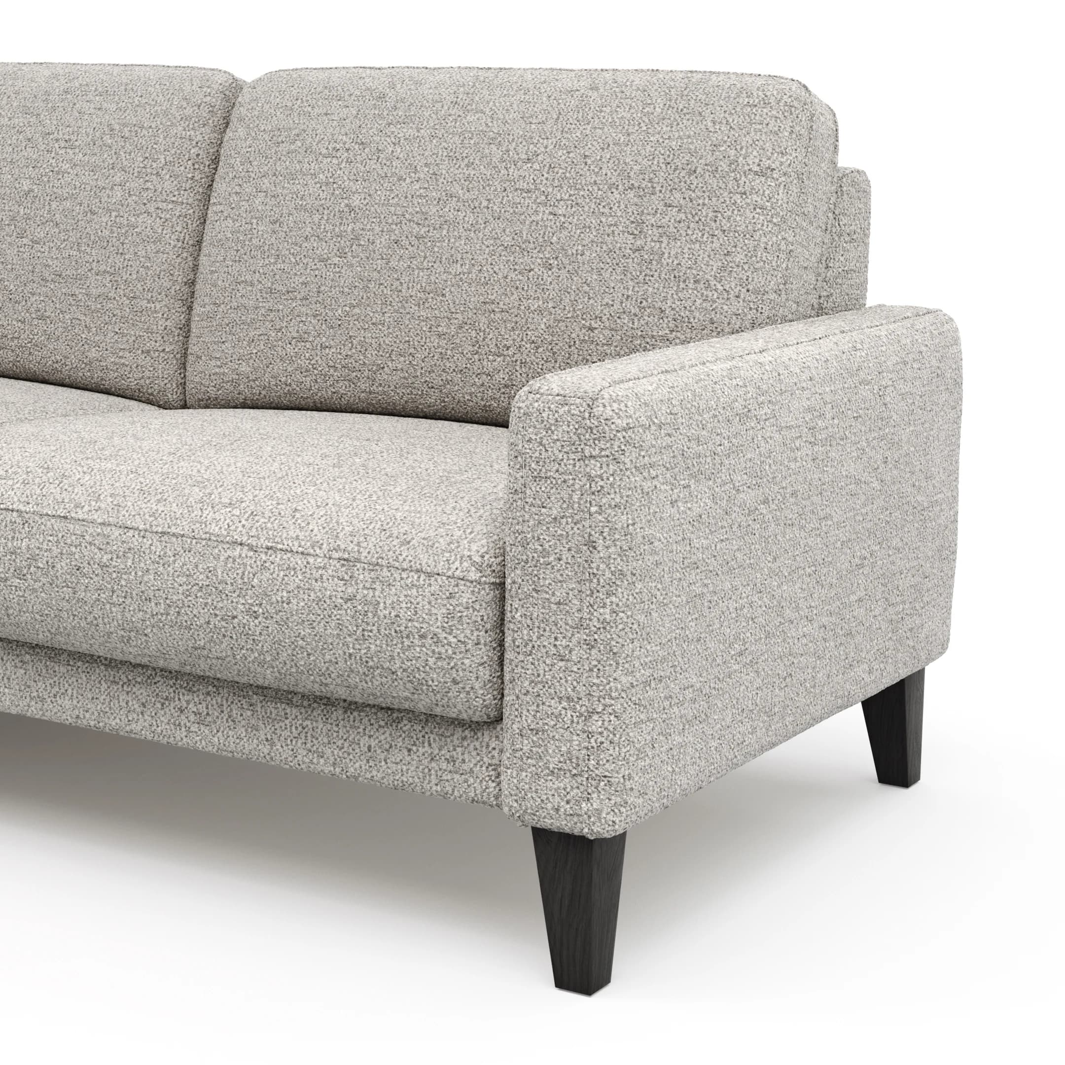 Ecksofa Matero - Longchair mit 2,5-Sitzer rechts inkl. Relaxfunktion motorisch, Stoff, Hellgrau