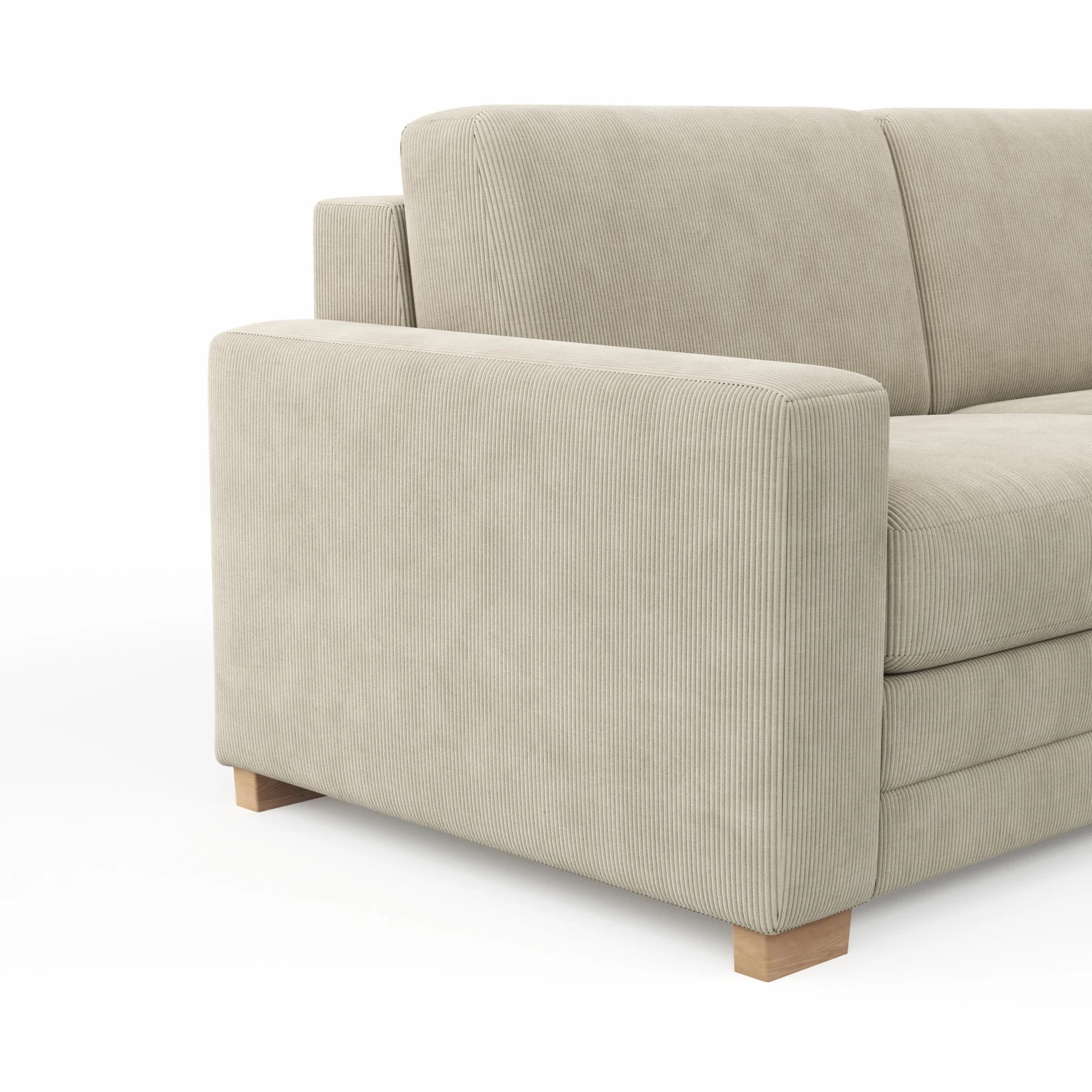 Sofa Lakeville 1 - 2-Sitzer inkl. Schlaffunktion, Gestell Schwarz, Stoff, Beige