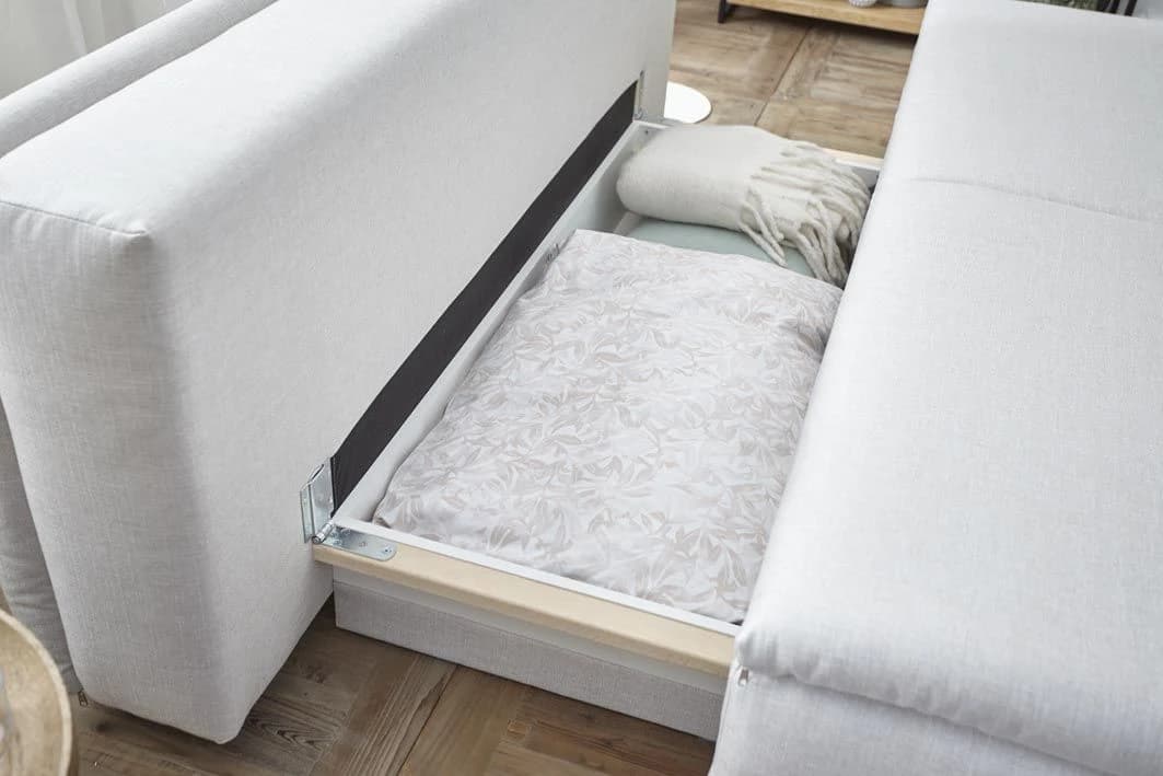 Sofa Lakeville 2 - 2-Sitzer inkl. Schlaffunktion mit Bettkasten, Stoff, Natur