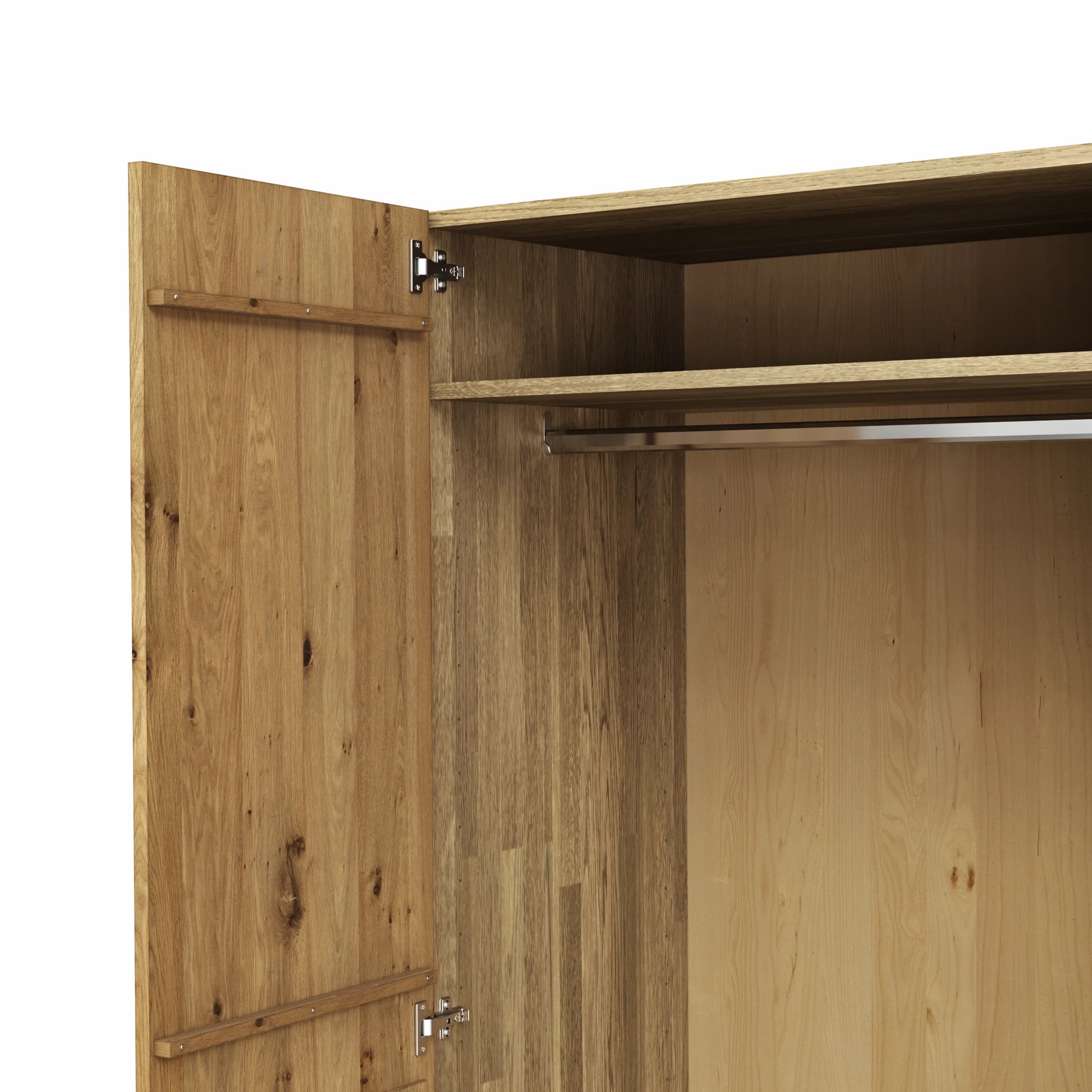 Drehtürenschrank Baltimore - B ca. 292 cm, Wildeiche massiv, natur geölt