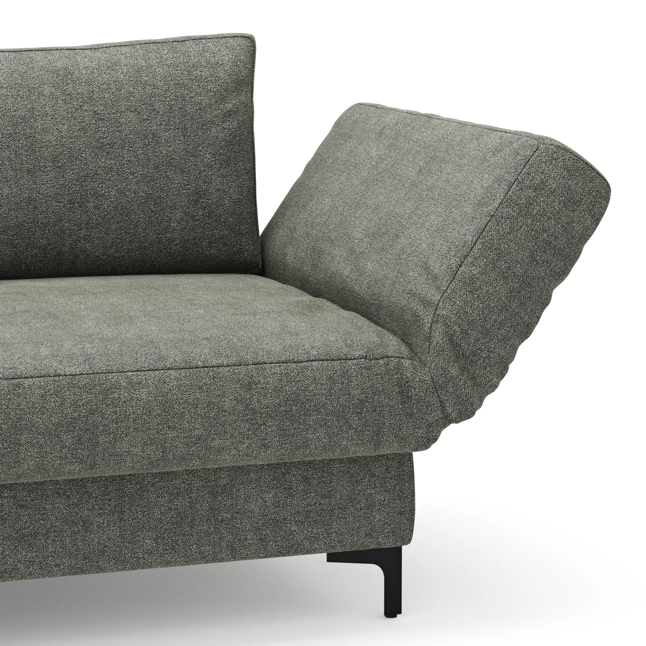 Schlafsofa Verano - Ausrichtung rechts inkl. Schlaffunktion und Bettkasten, Stoff, Grün