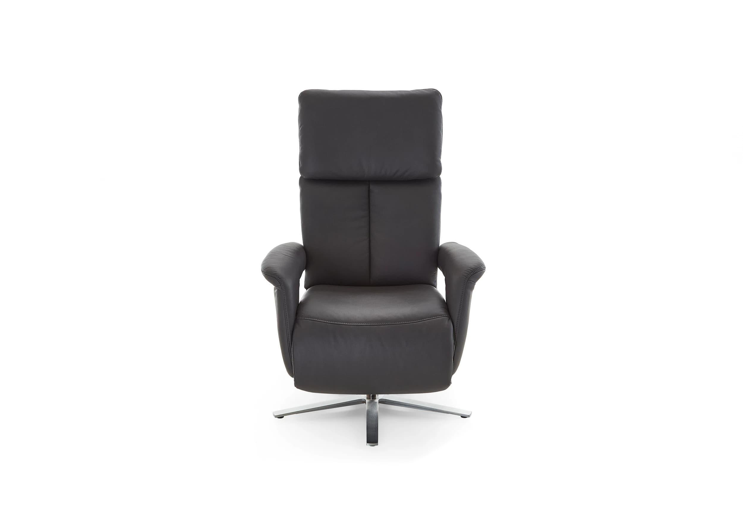 Sessel - Größe M, Relaxfunktion, Leder, Anthrazit
