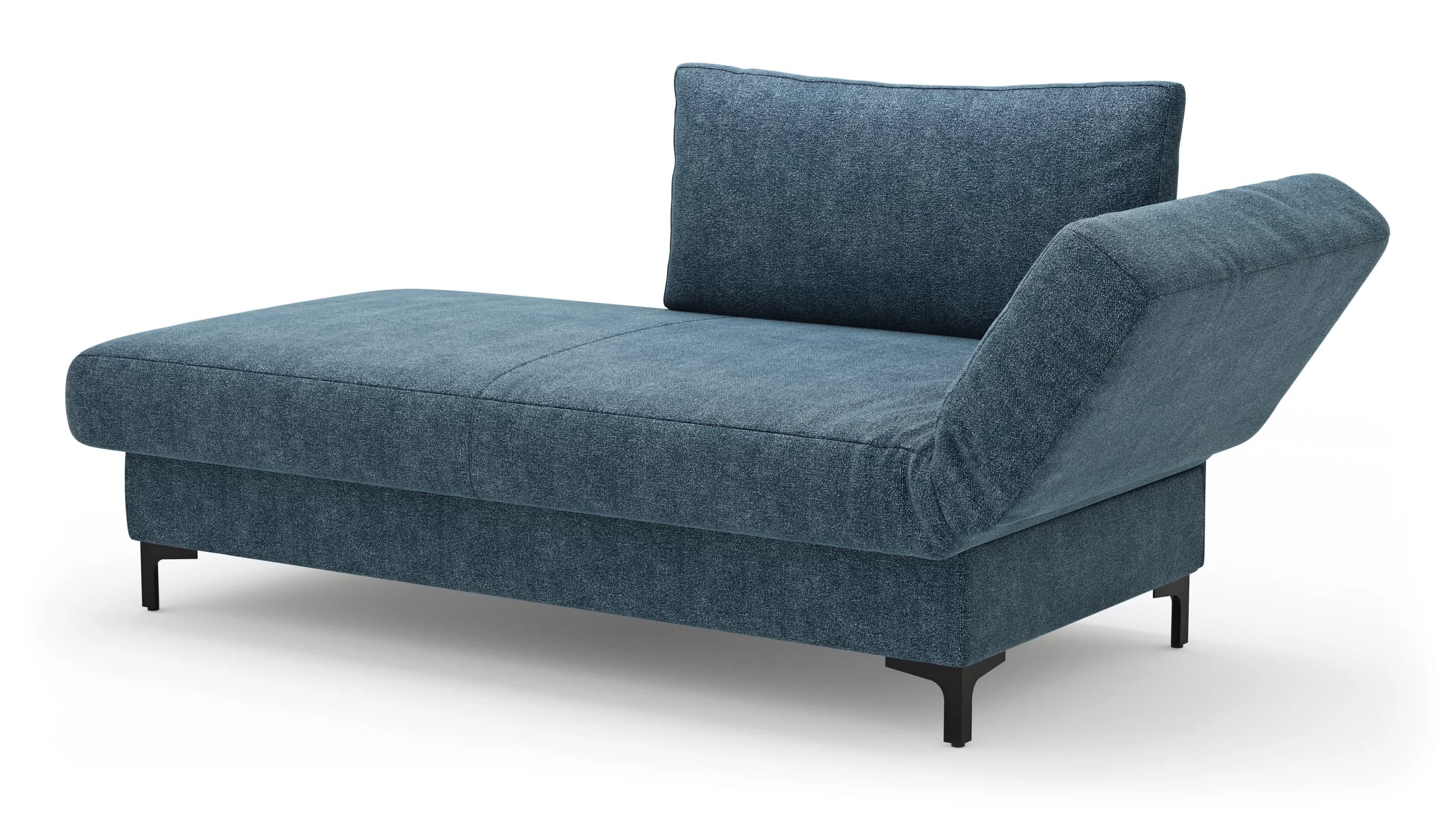 Schlafsofa Verano - Ausrichtung rechts inkl. Schlaffunktion und Bettkasten, Stoff, Petrol