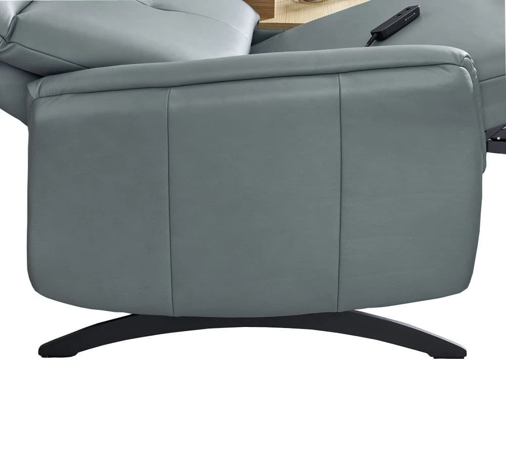 Sofa - 2,5-Sitzer, Leder, Graublau