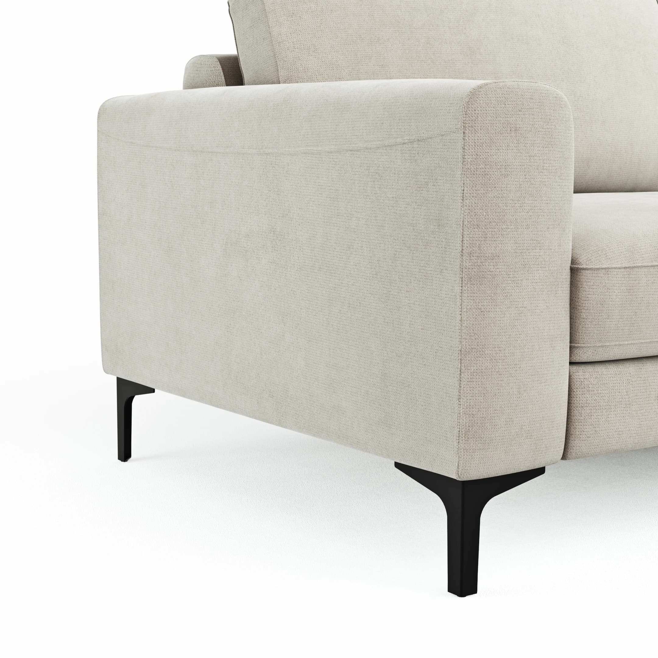 Ecksofa Oviedo - Ecke links mit 2,5-Sitzer, Stoff, Natur