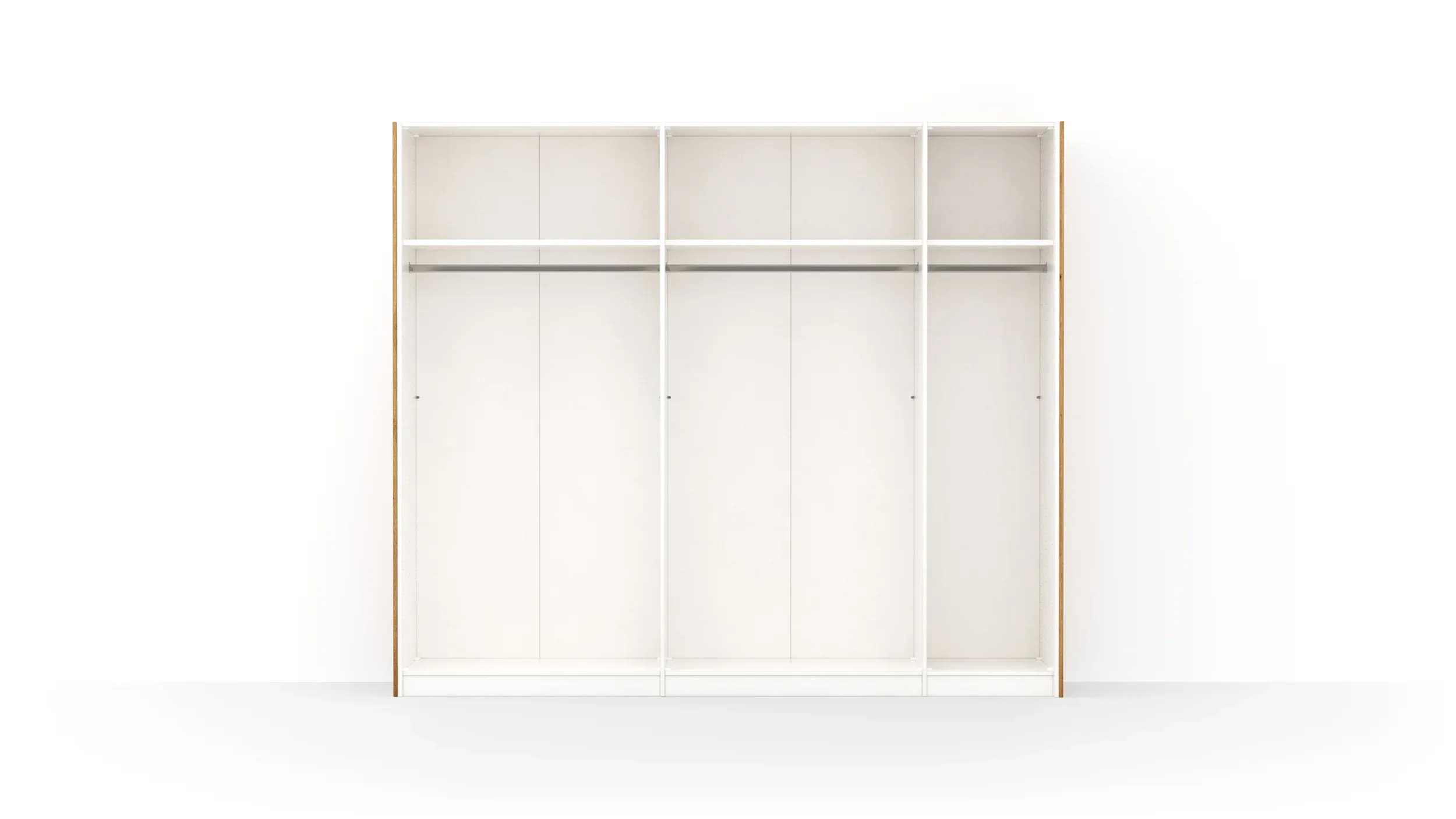 Schwebetürenschrank Colorado - B. ca. 257 cm, Eiche, Glas Graugrün