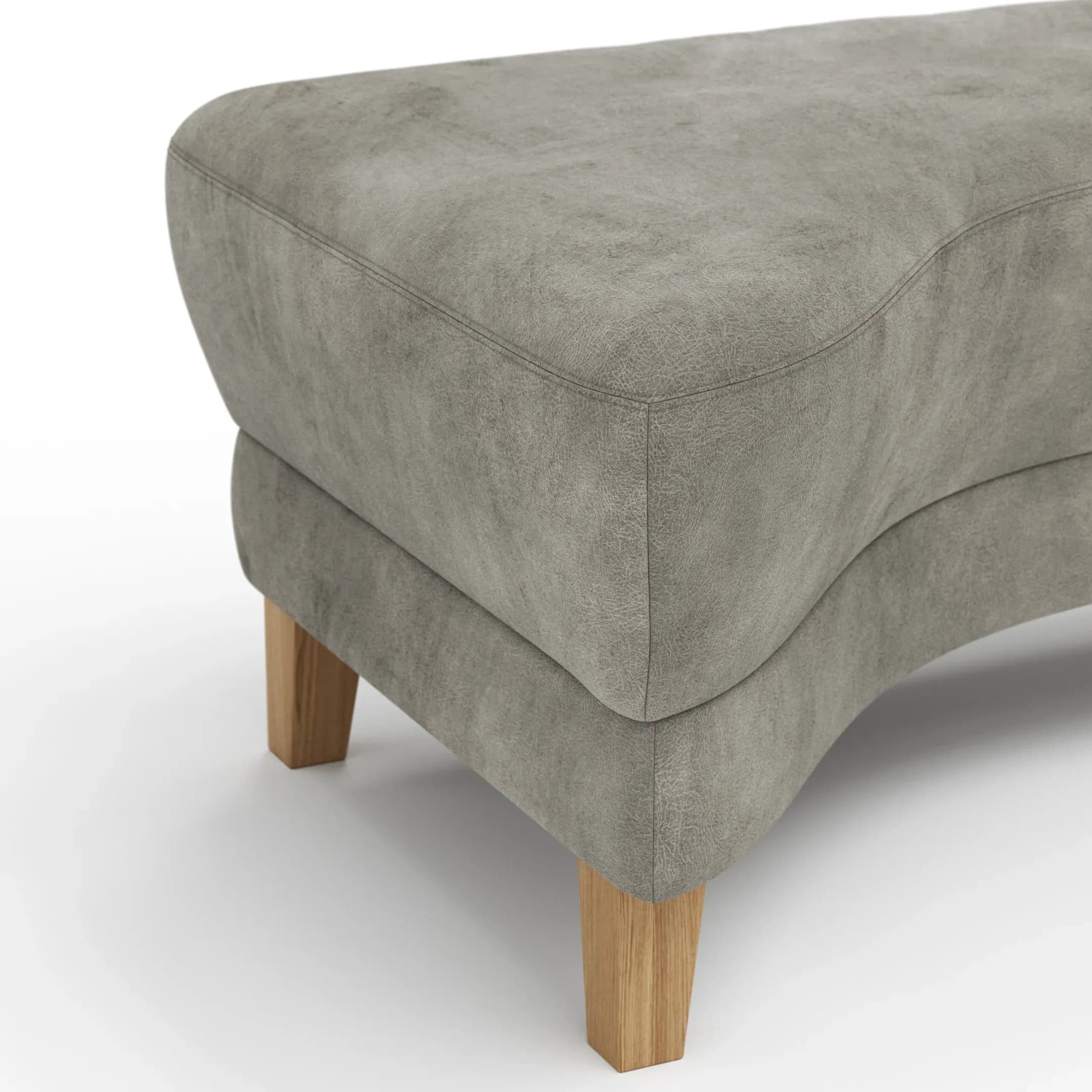 Hocker Stamford - gebogen, Links, LB ca. 89x65 cm, Stoff, Anthrazit