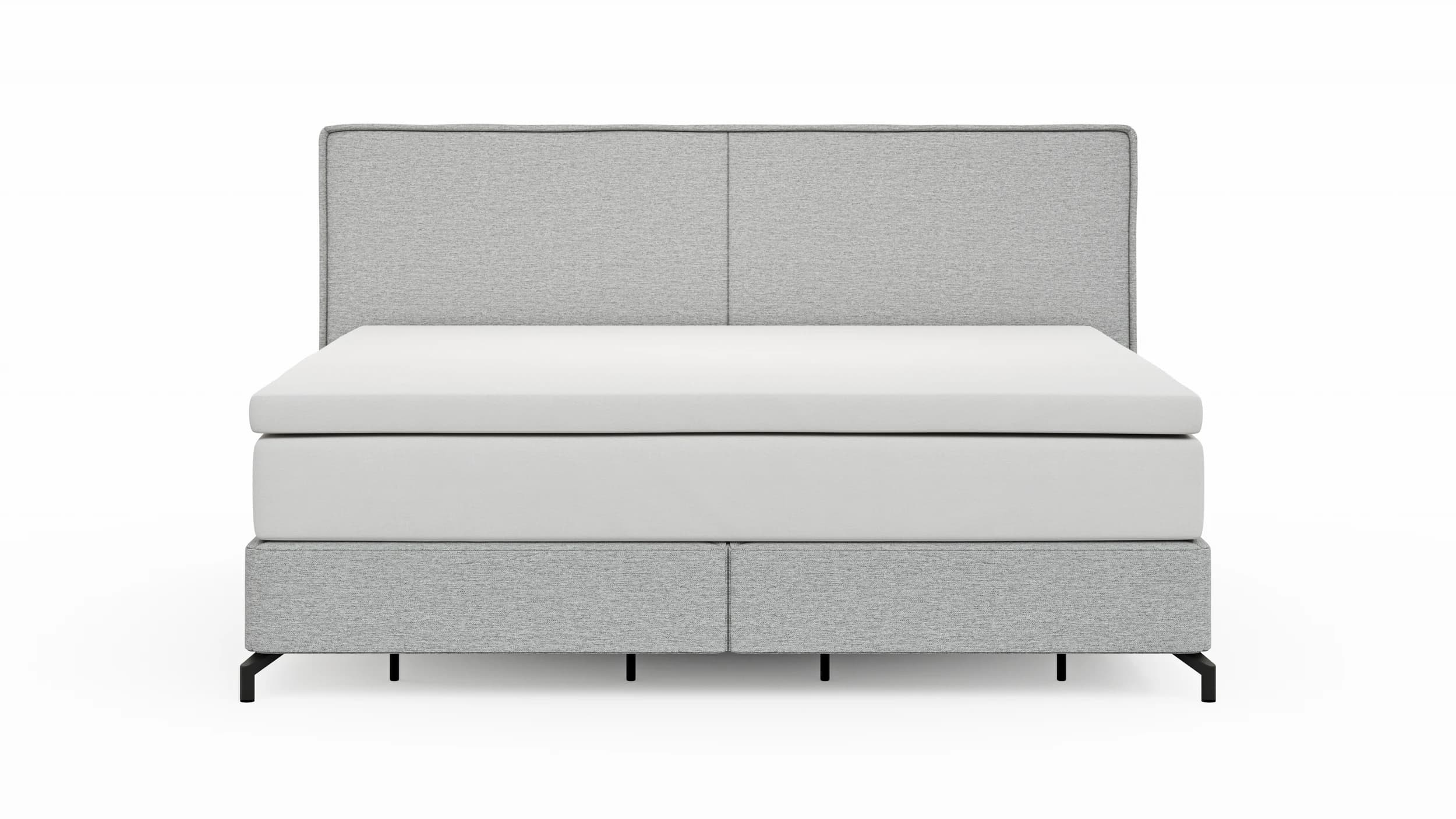 Boxspringbett Alpin - Liegefläche 200x200cm, Stoff, Grau