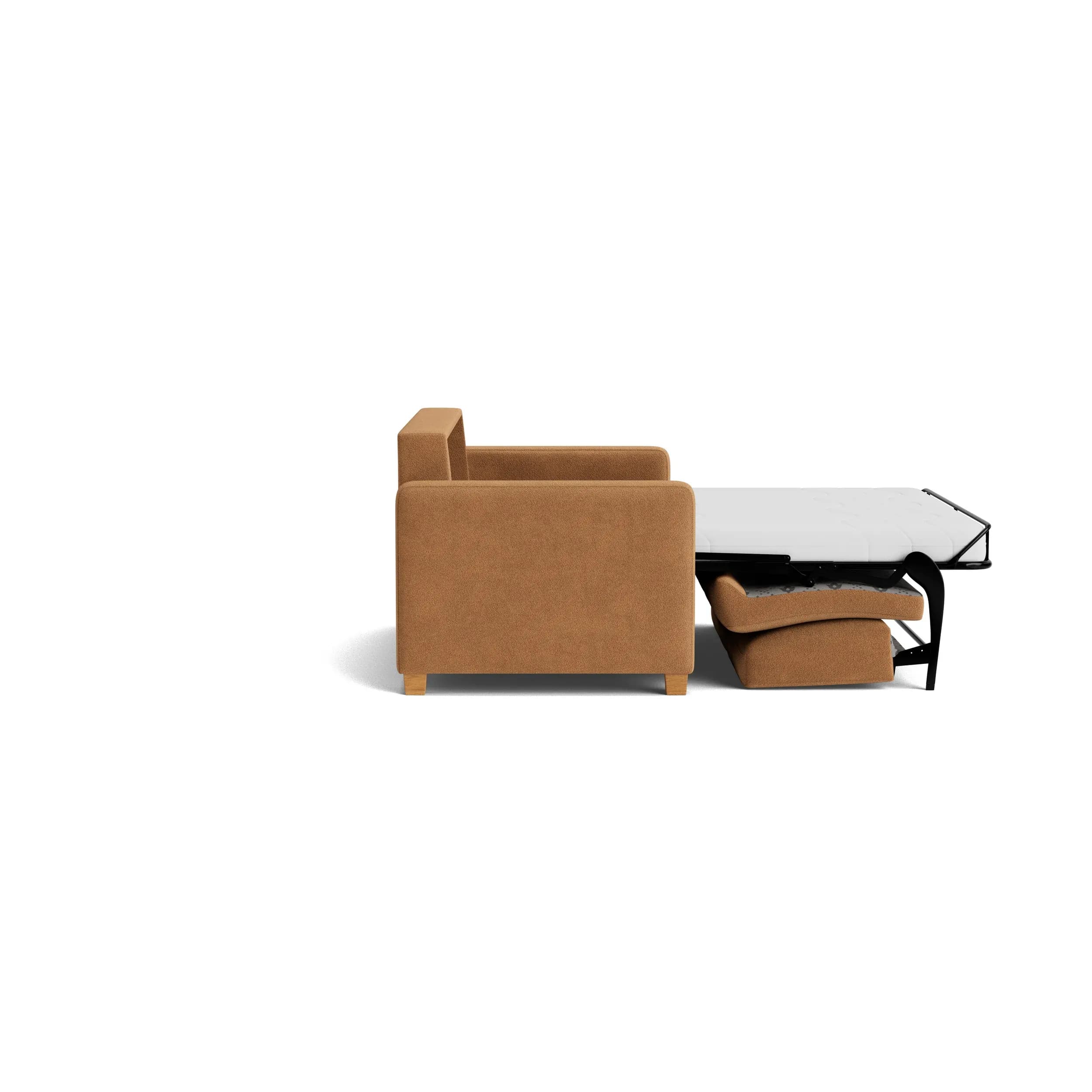 Sofa Lakeville 1 - inkl. Schlaffunktion, Gestell schwarz, Stoff, Senfgelb