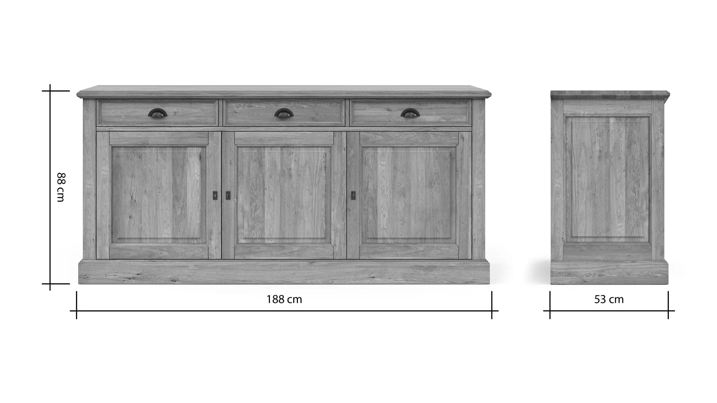 Sideboard Louisiana - Wildeiche teilmassiv, geölt