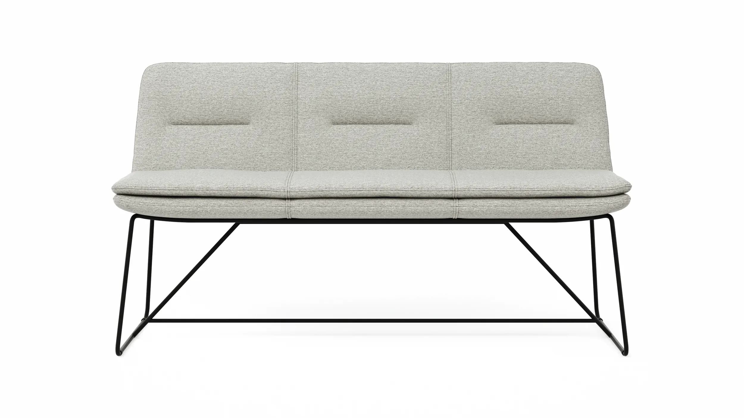 Polsterbank Macano - B ca. 160 cm, Stoff, Hellgrau