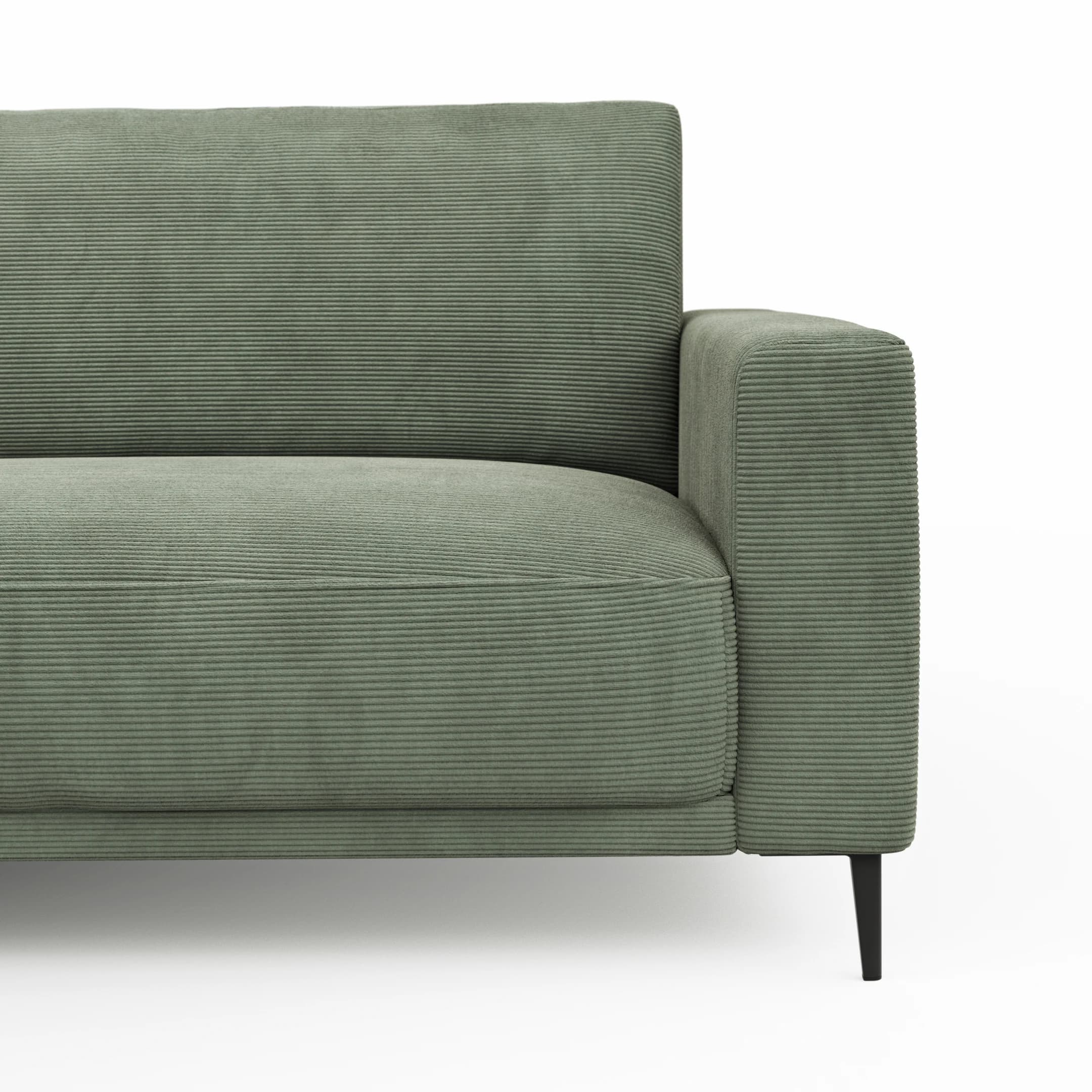 Ecksofa Solero 2.0 - Longchair groß mit 1,5-Sitzer rechts, Stoff, Olivgrün