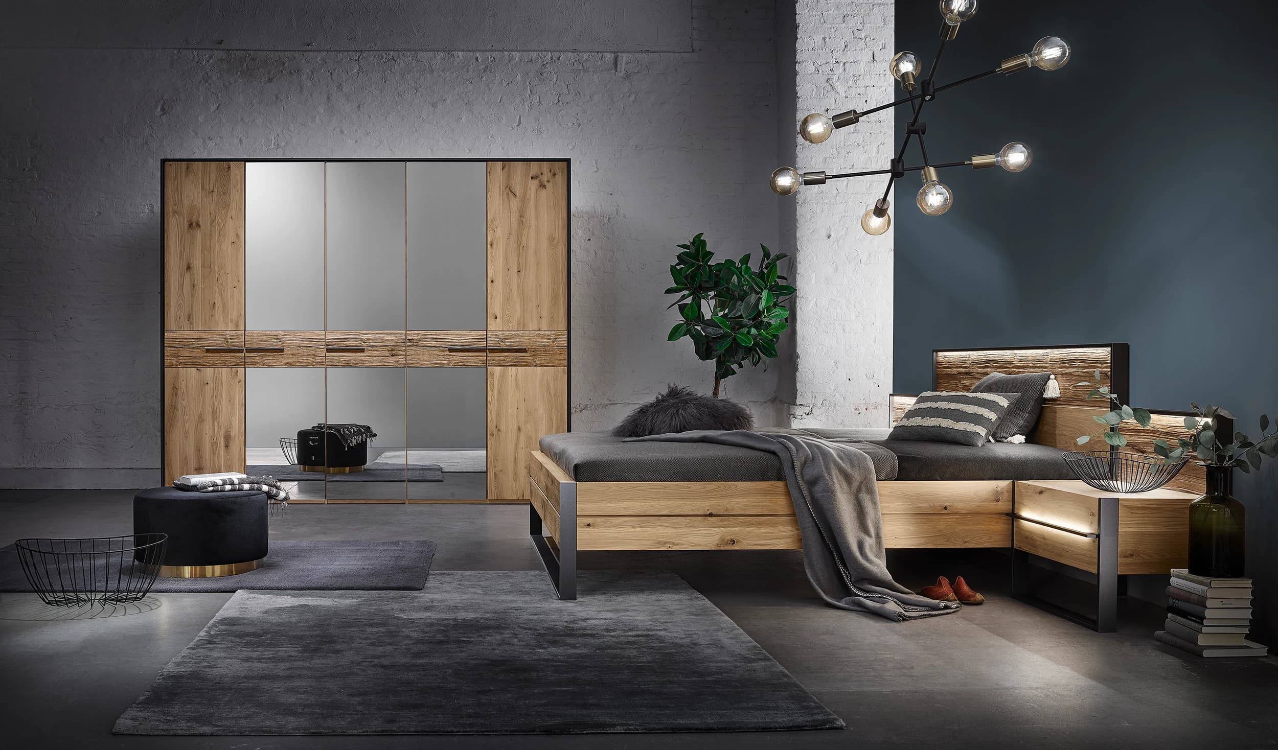 Schlafzimmer - Wildeiche massiv