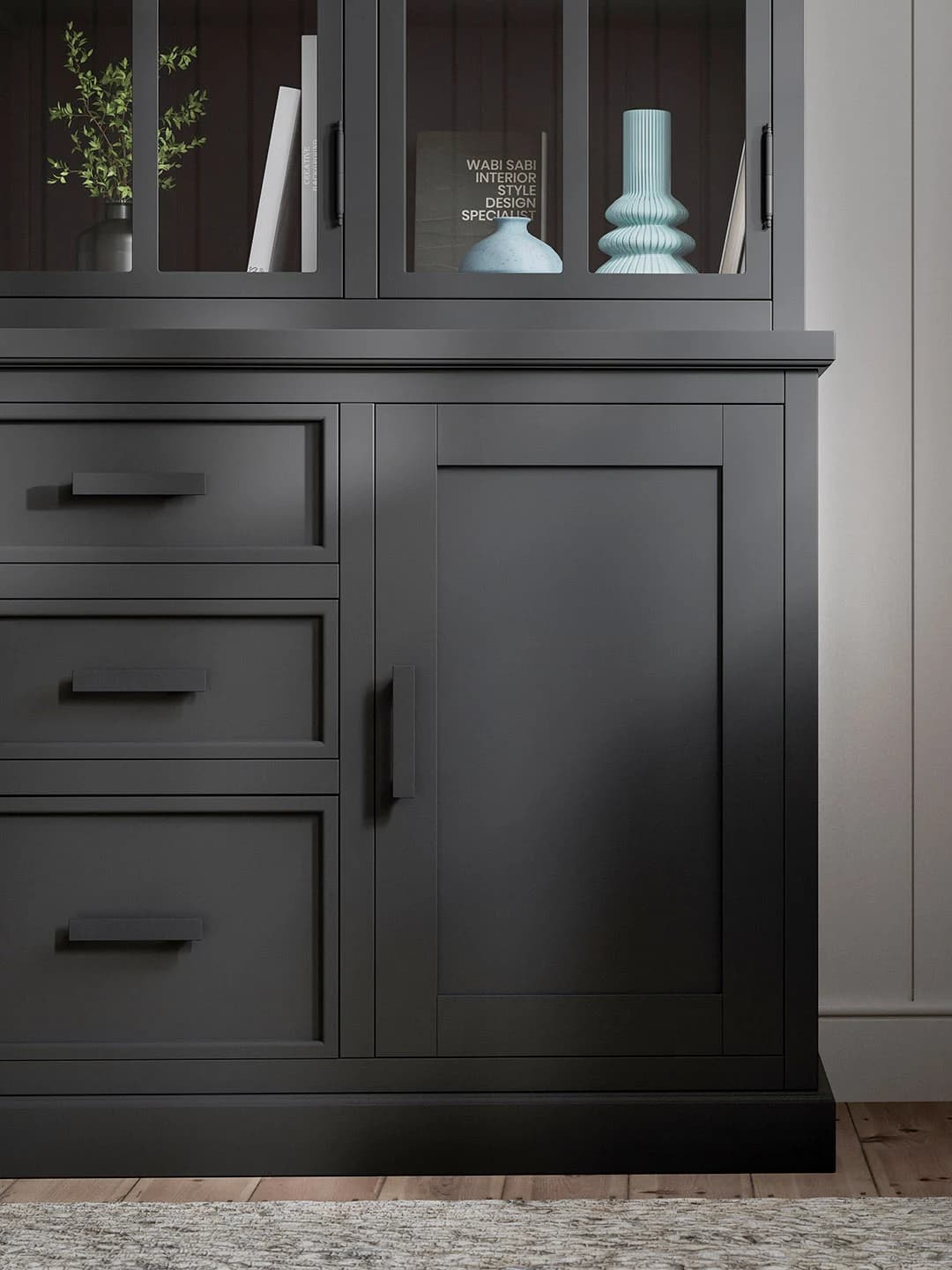 Buffetschrank Litchfield Metal - Stone Blue???, Non-Antique / Metal, Black???