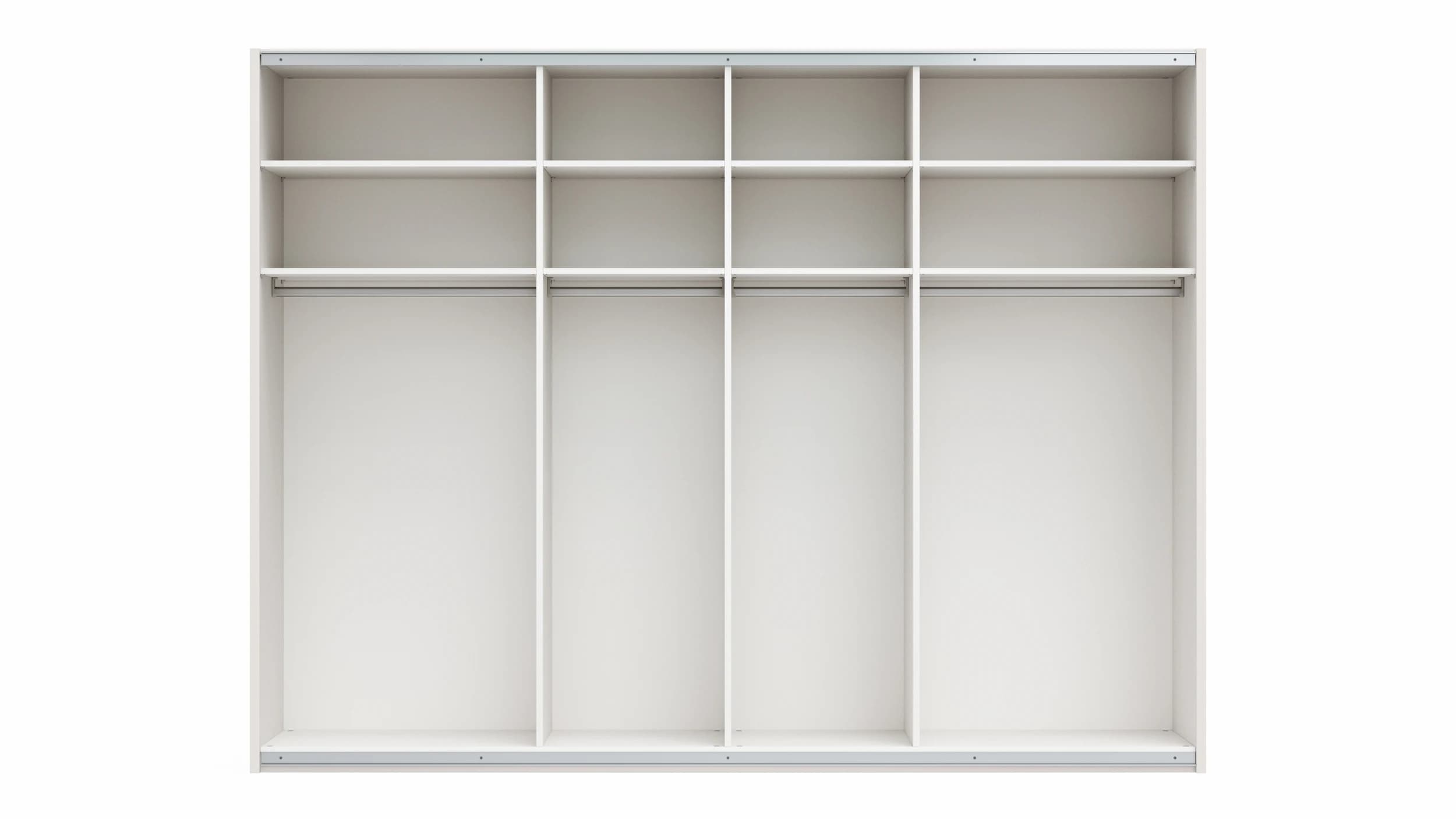 Schwebetürenschrank Viana - B ca. 301 cm, Lack, Weiß