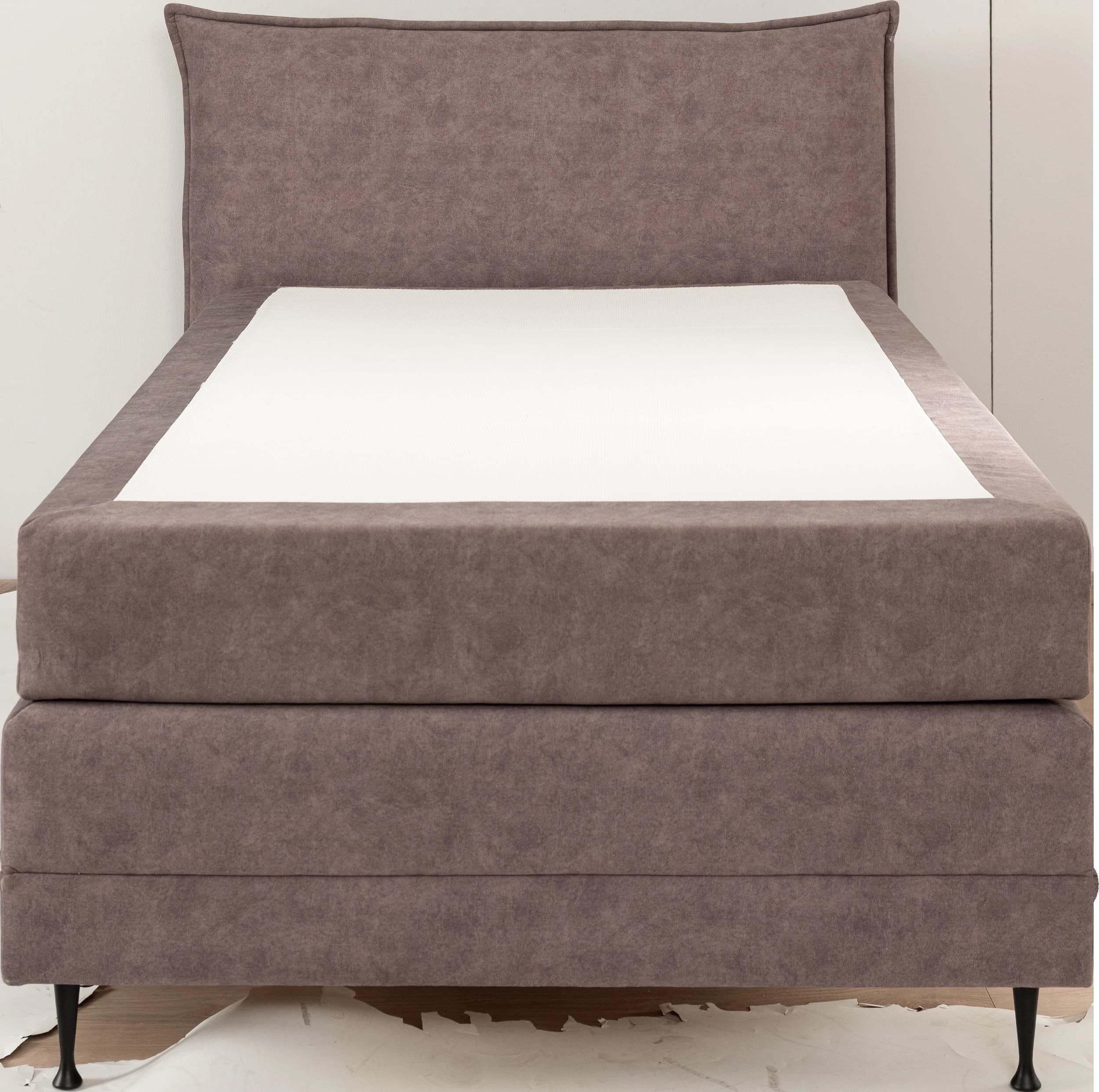 Boxspringbett EM Malo - Liegefläche ca. 120x200 cm, Stoff, braun