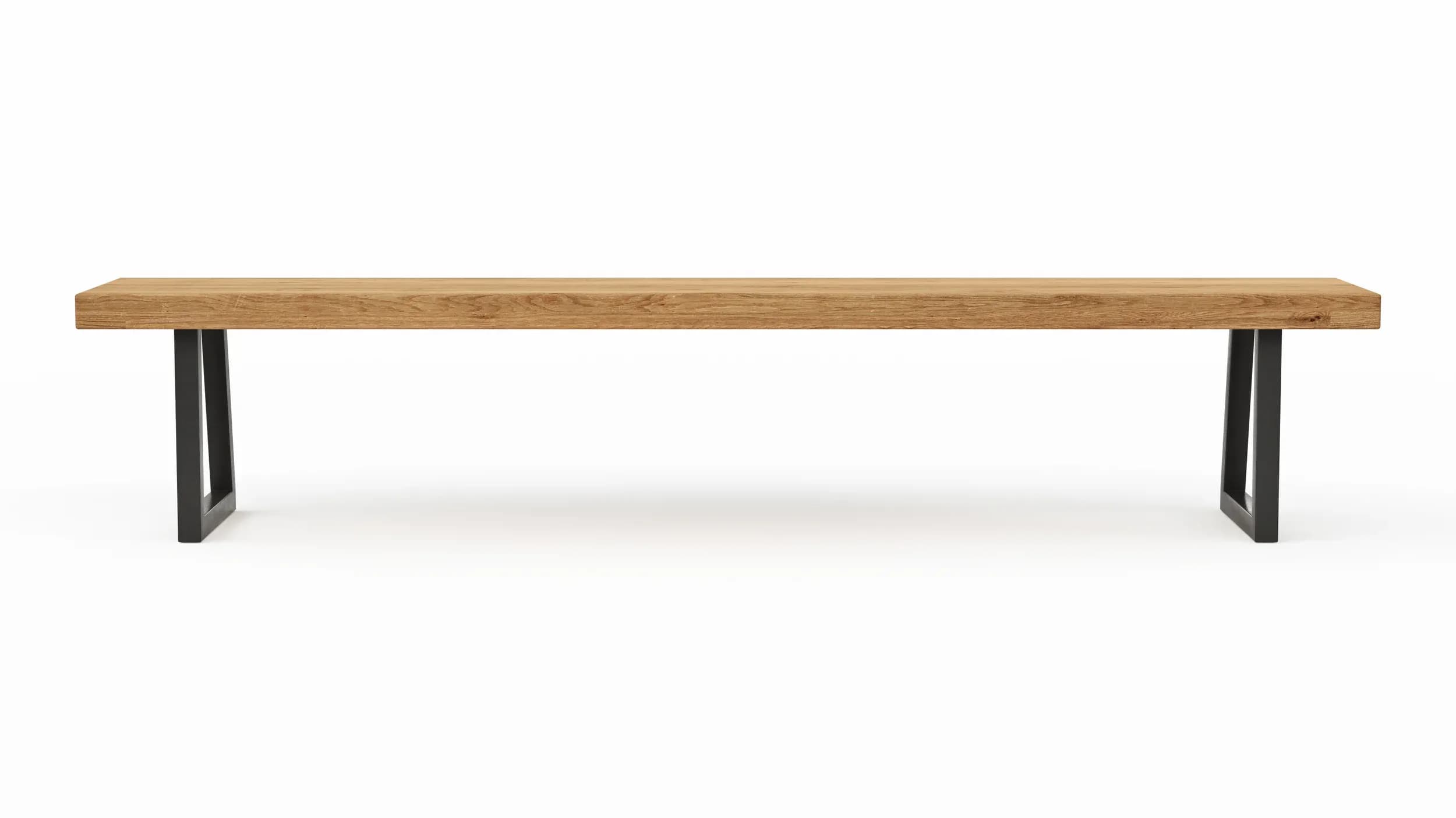 Holzbank Clifton - Breite ca. 220 cm, Zerreiche massiv, natur