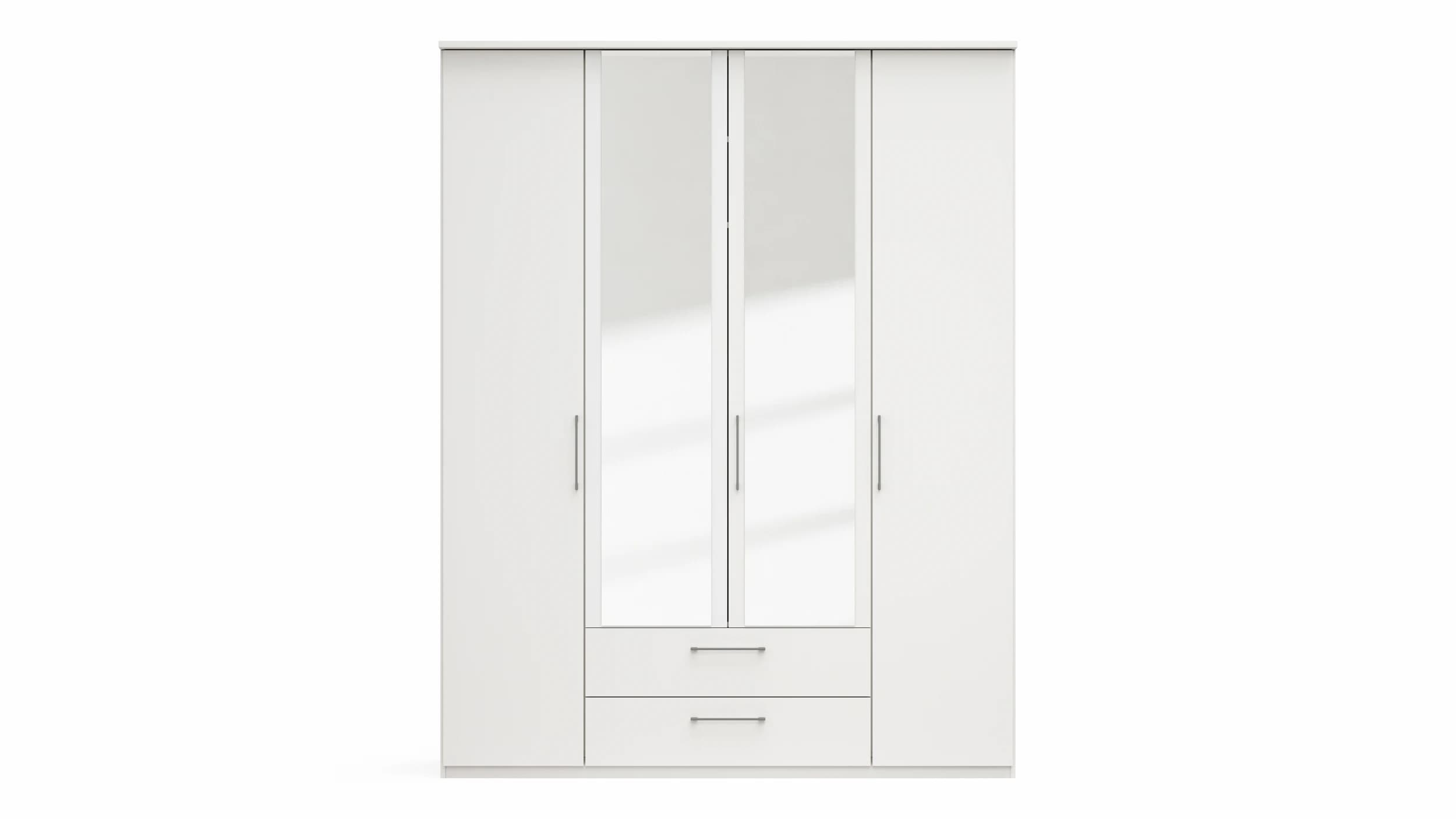 Drehtürenschrank Viana - B. ca. 180cm, Lack, Weiß