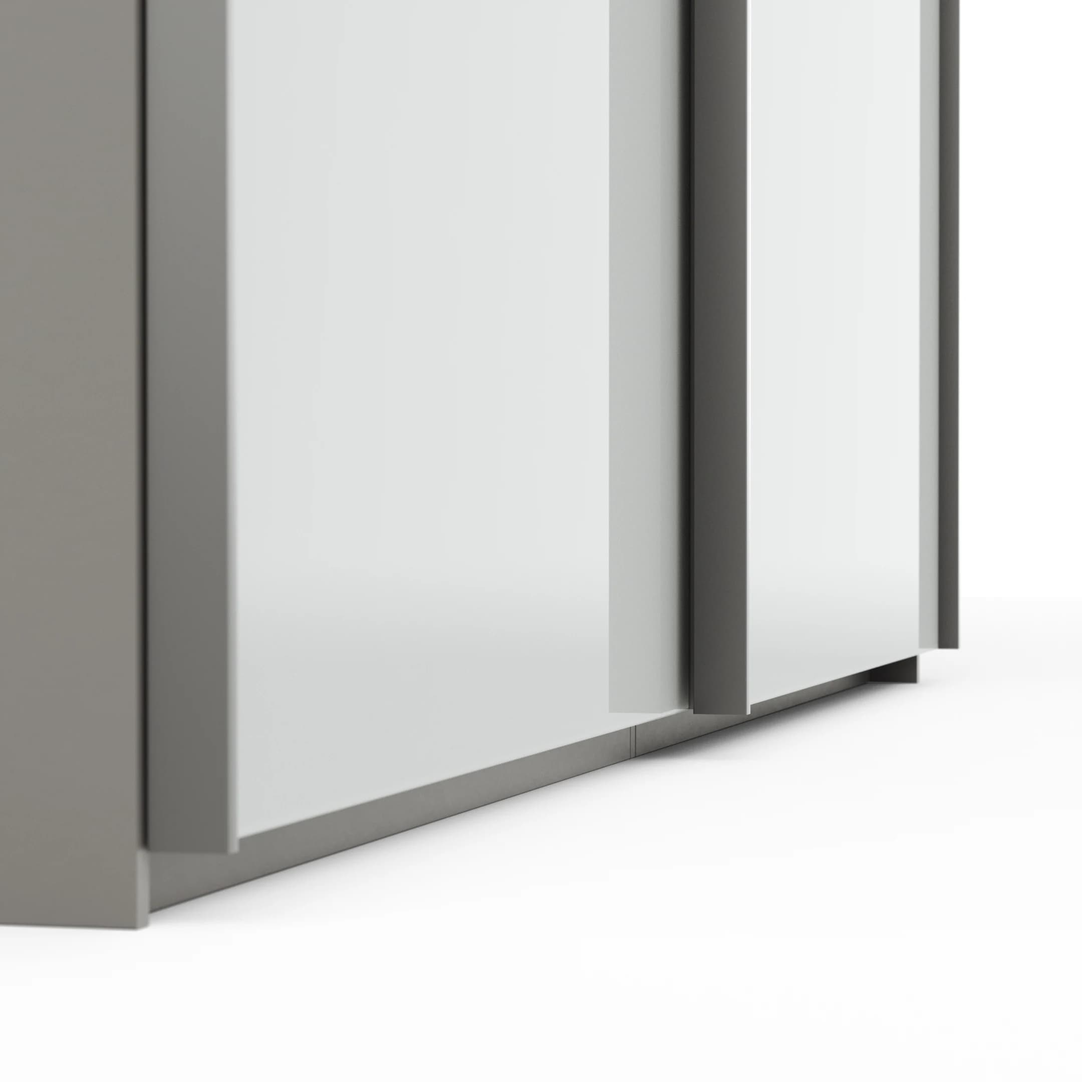 Schwebetürenschrank Marbella - B. ca. 200cm, Glas, Weiß