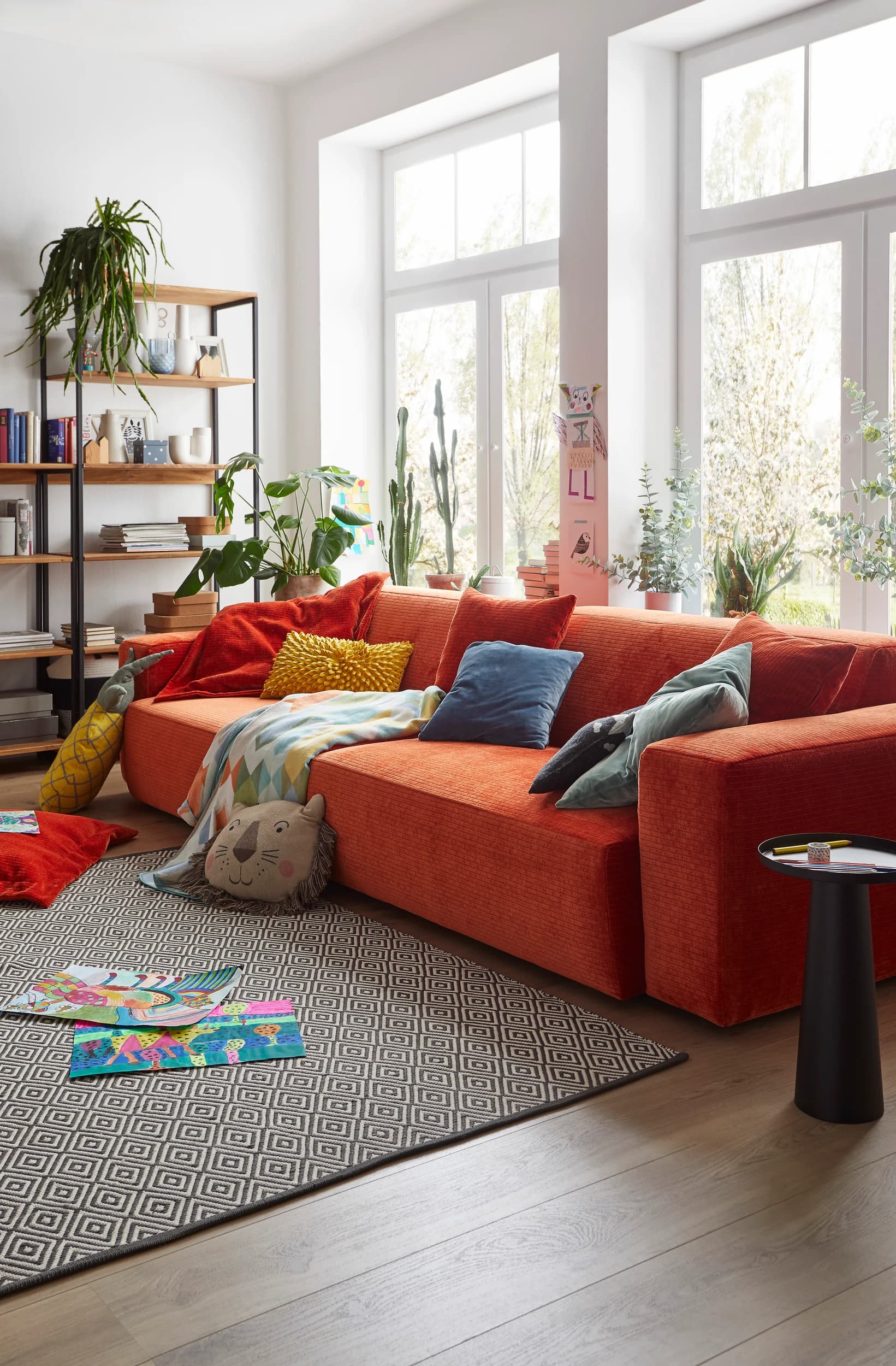 Sofa Elementos - 3-Sitzer XL, Stoff, Campari
