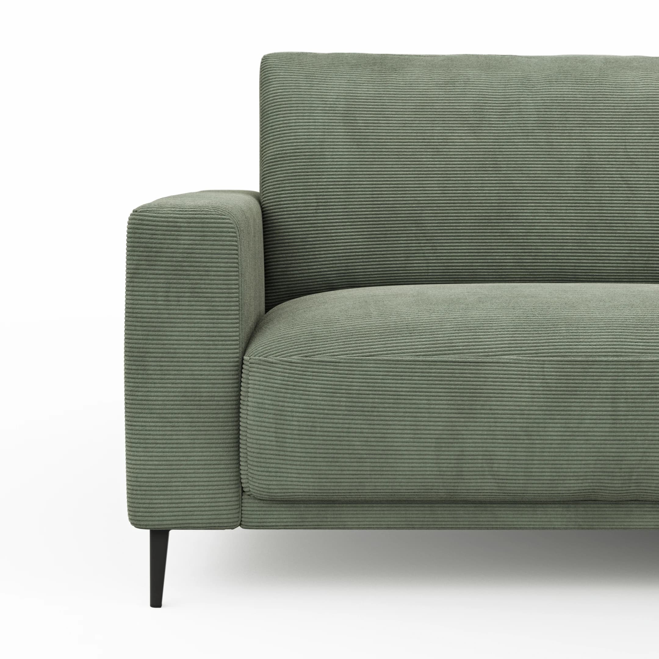Ecksofa Solero 2.0 - 1,5-Sitzer mit Longchair rechts, Stoff, Olivgrün