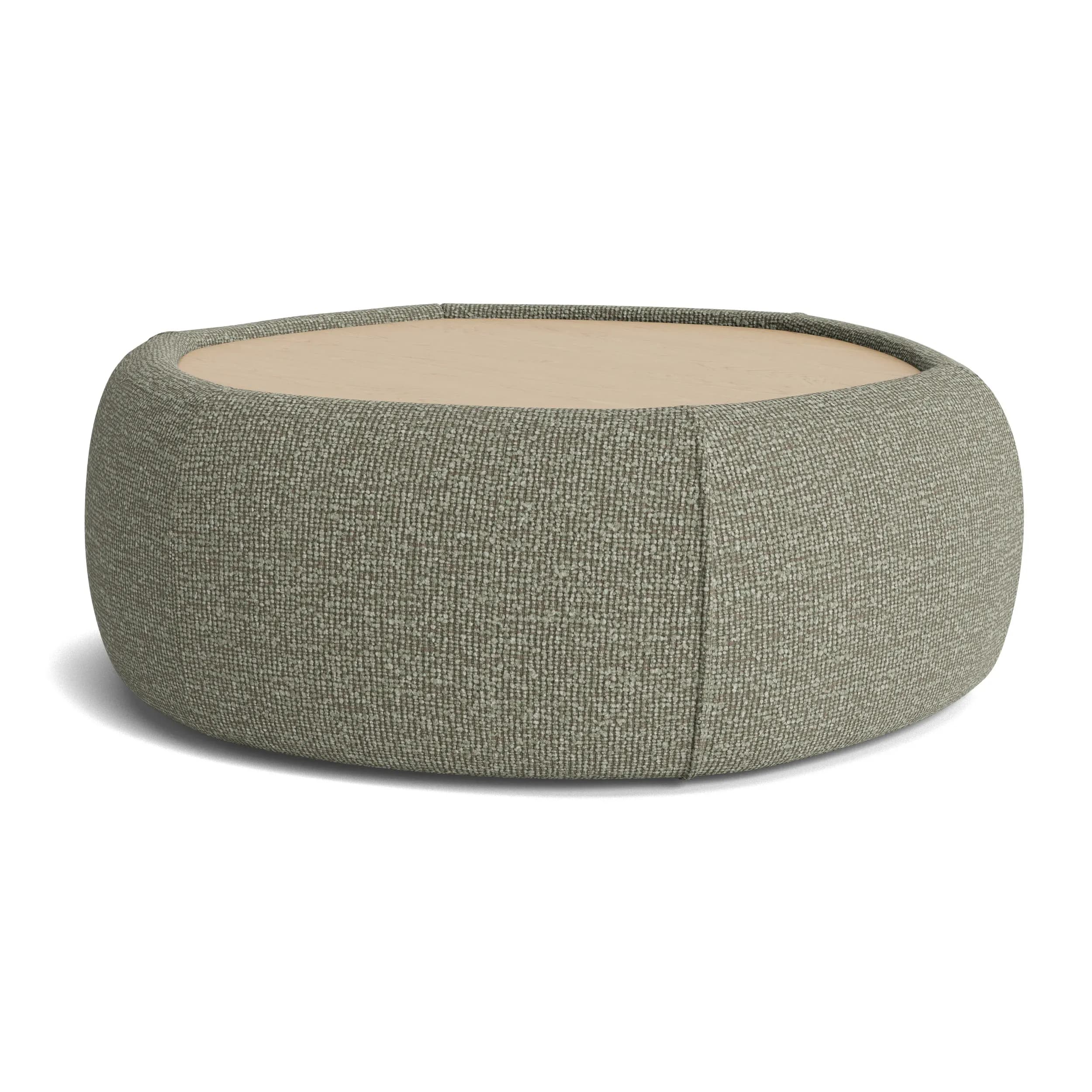 Hocker Serava/Honey - Large, mit Platte, Stoff, Olivgrün