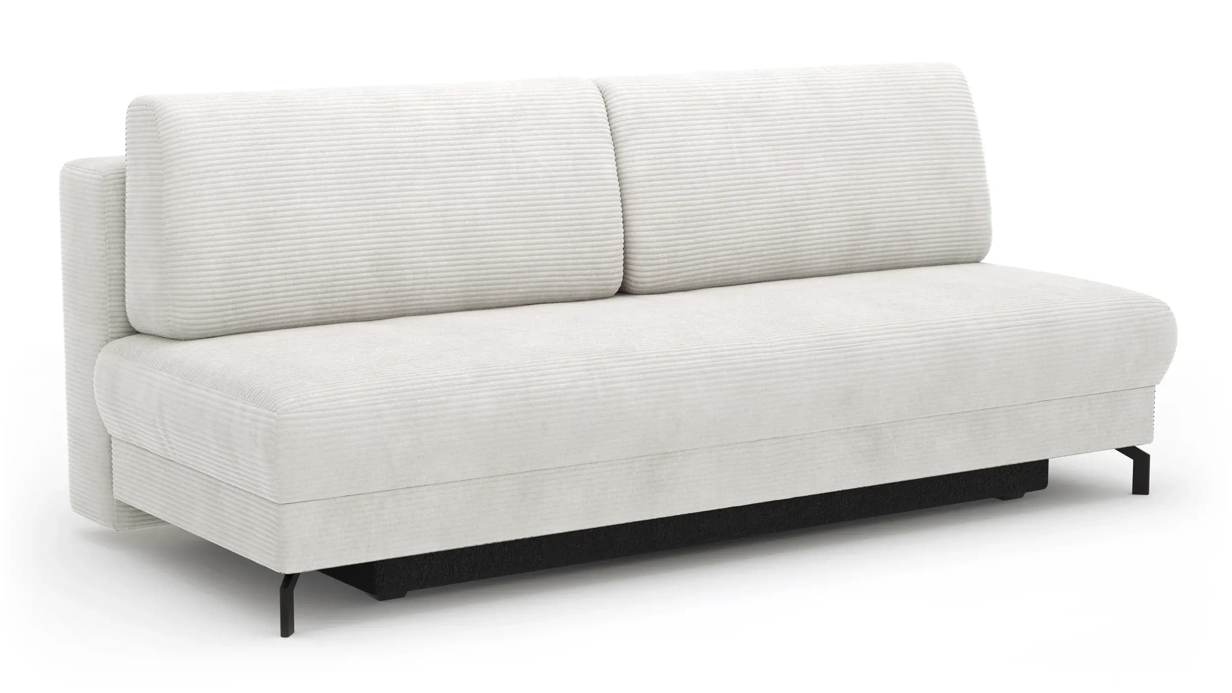 Schlafsofa Salema - 3-Sitzer mit Schlaffunktion (Liegefläche ca. 140x200 cm), Stoff, Weiß