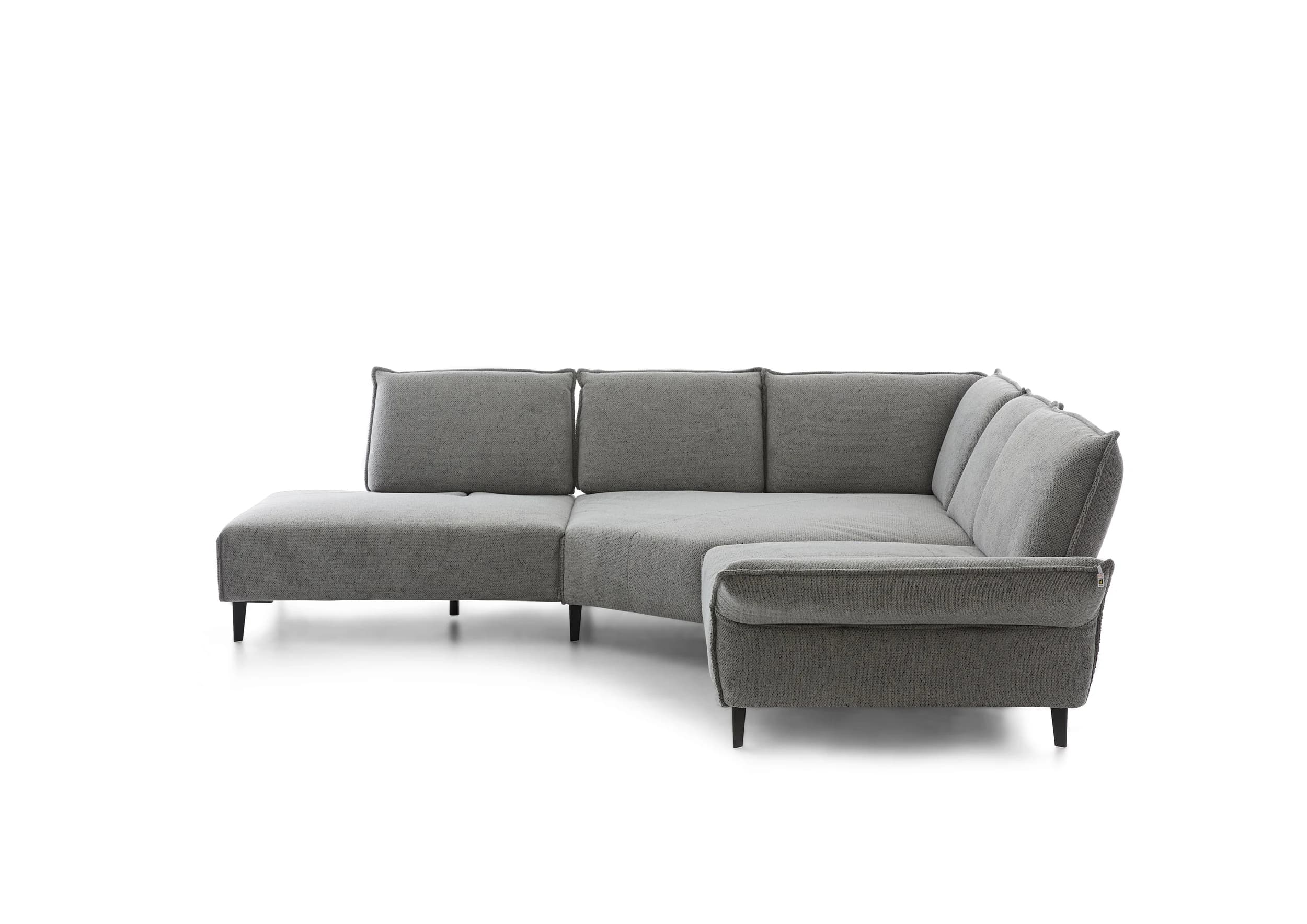 Ecksofa - Ecke links mit 1-Sitzer, Sitztiefe verstellbar, Stoff, Hellgrau