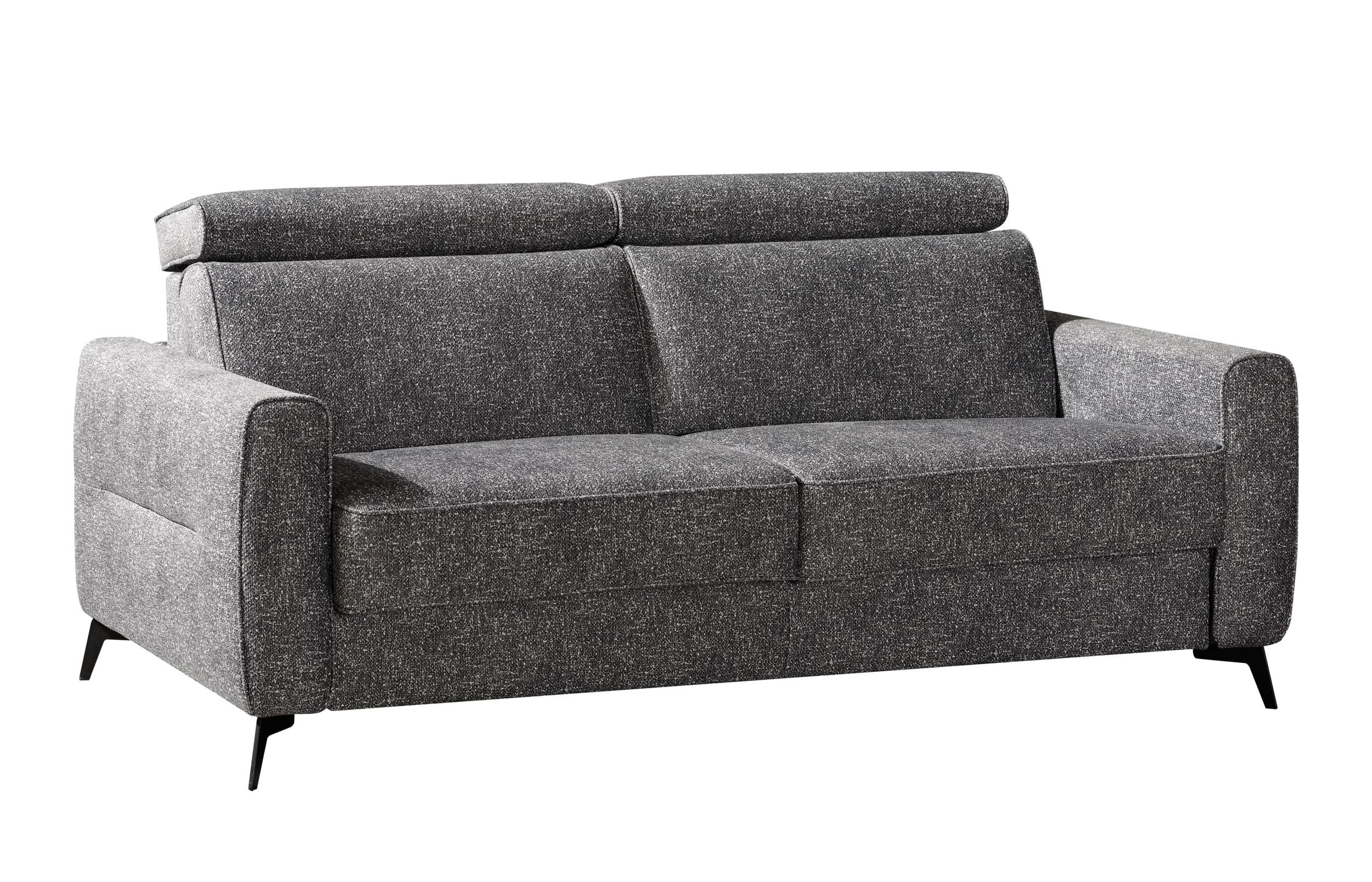 Schlafsofa EM Seipa - Kopfteil verstellbar, Stoff, Grau
