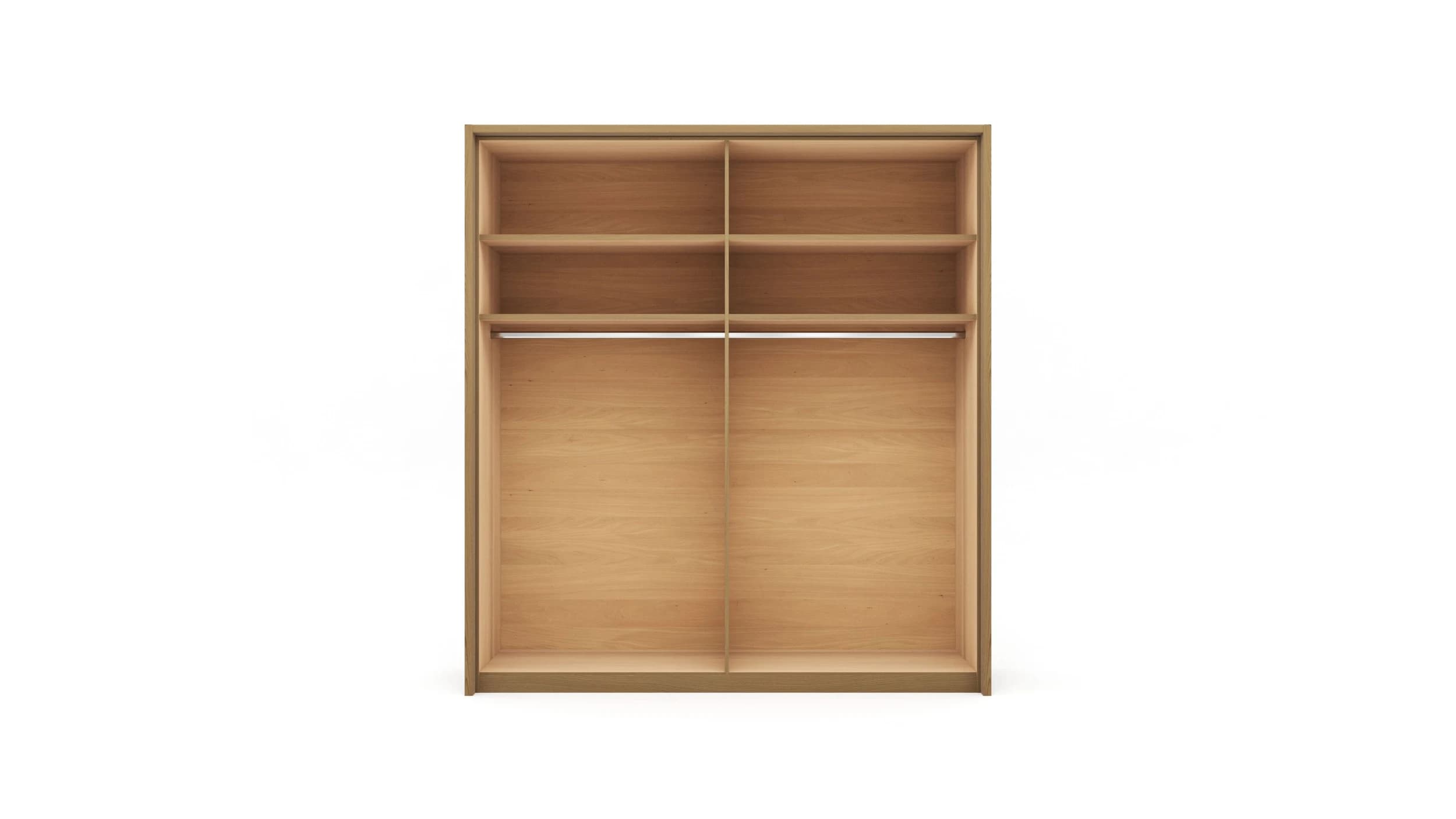 Drehtürenschrank Lenoso - B. ca. 206 cm, Eiche massiv, Glas, Champagner