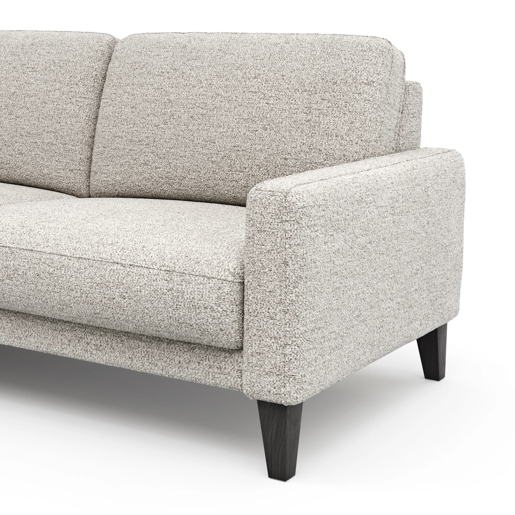 Ecksofa Matero - Longchair mit 2,5-Sitzer rechts, Stoff, Hellgrau
