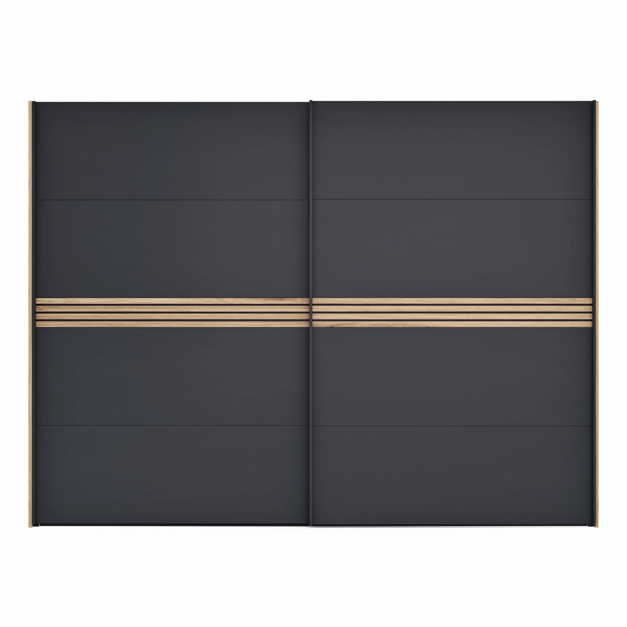Schwebetürenschrank Viana - BHT ca. 300x230x68 cm, Anthrazit