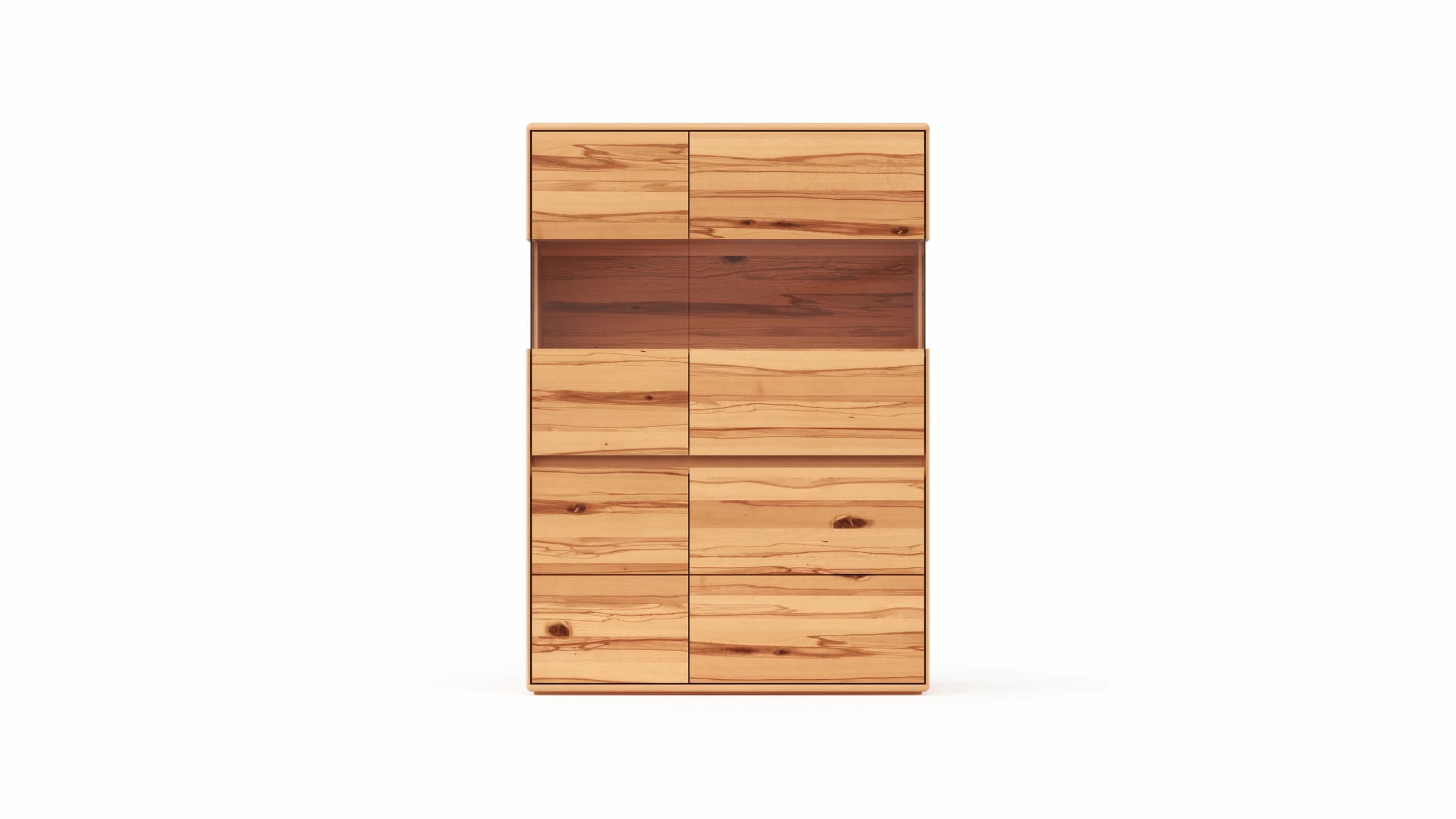 Highboard Hillsboro - Buche/Kernbuche natur, geölt