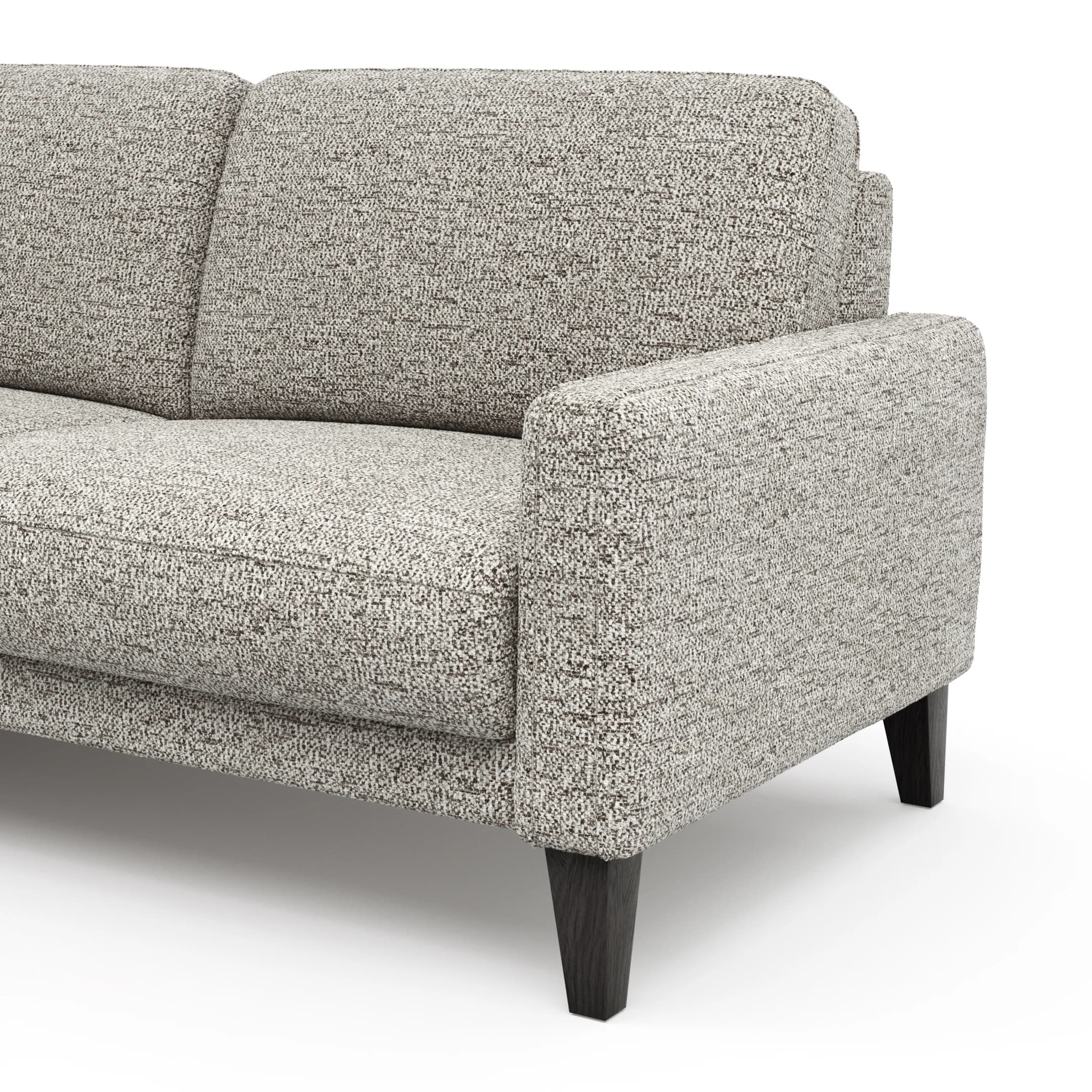 Ecksofa Matero - Longchair + 2,5-Sitzer rechts inkl. Relaxfunktion motorisch, Stoff, Graubeige