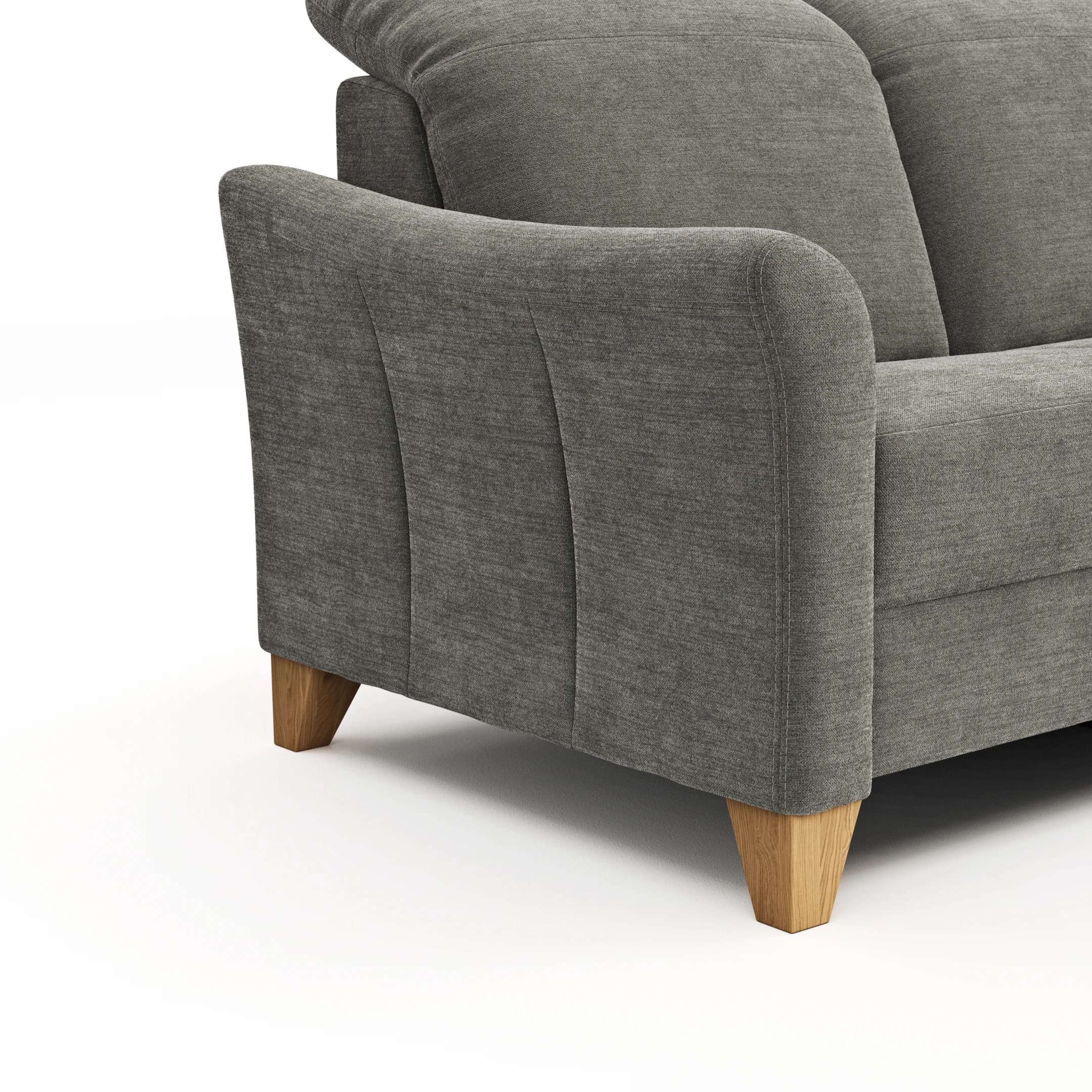 Sofa Canterbury - 2,5-Sitzer inkl. Relaxfunktion/Kopfteil verstellbar (motorisch), Stoff, Silbergrau