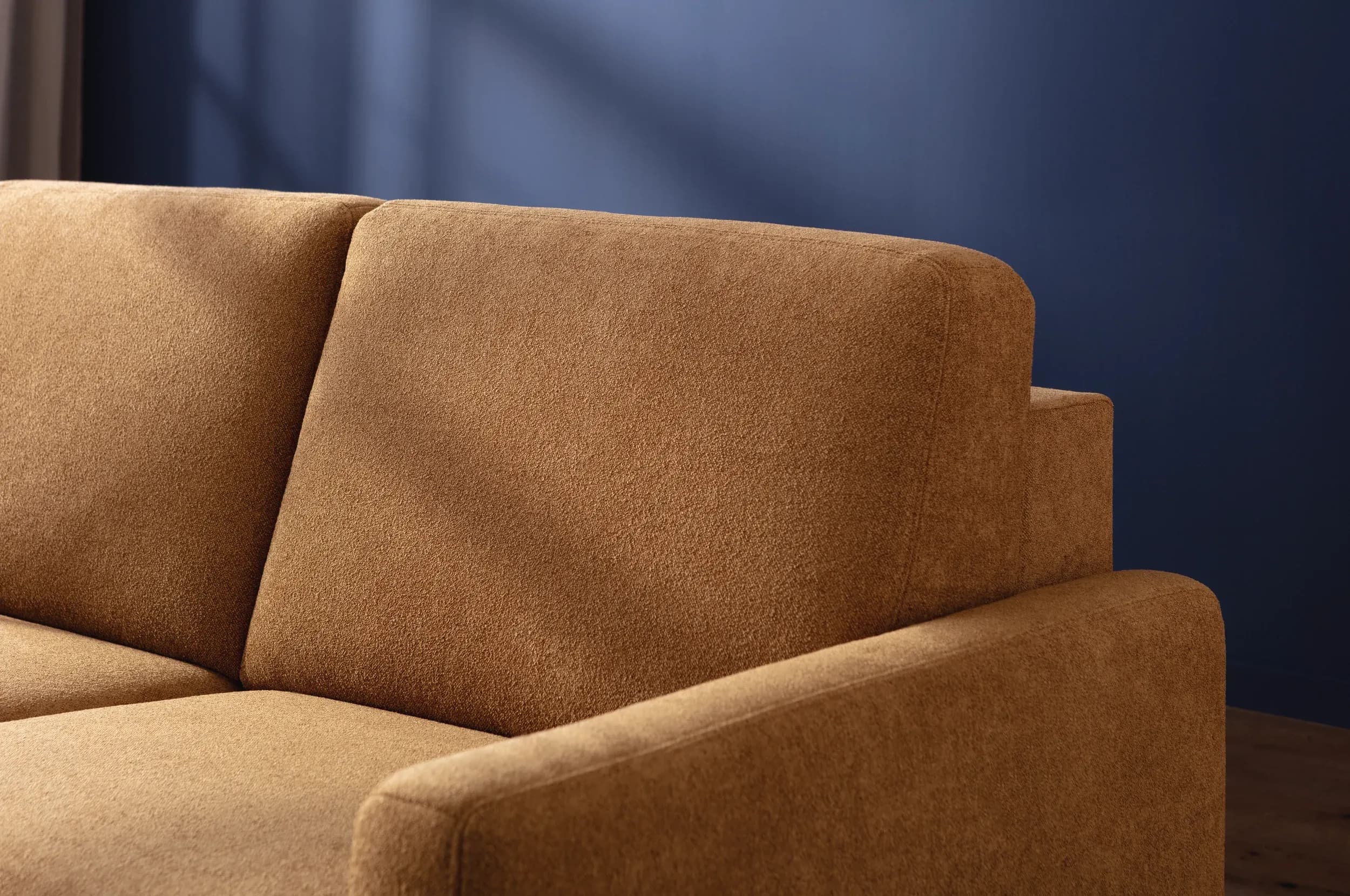 Sofa Lakeville 1 - inkl. Schlaffunktion, Gestell schwarz, Stoff, Senfgelb