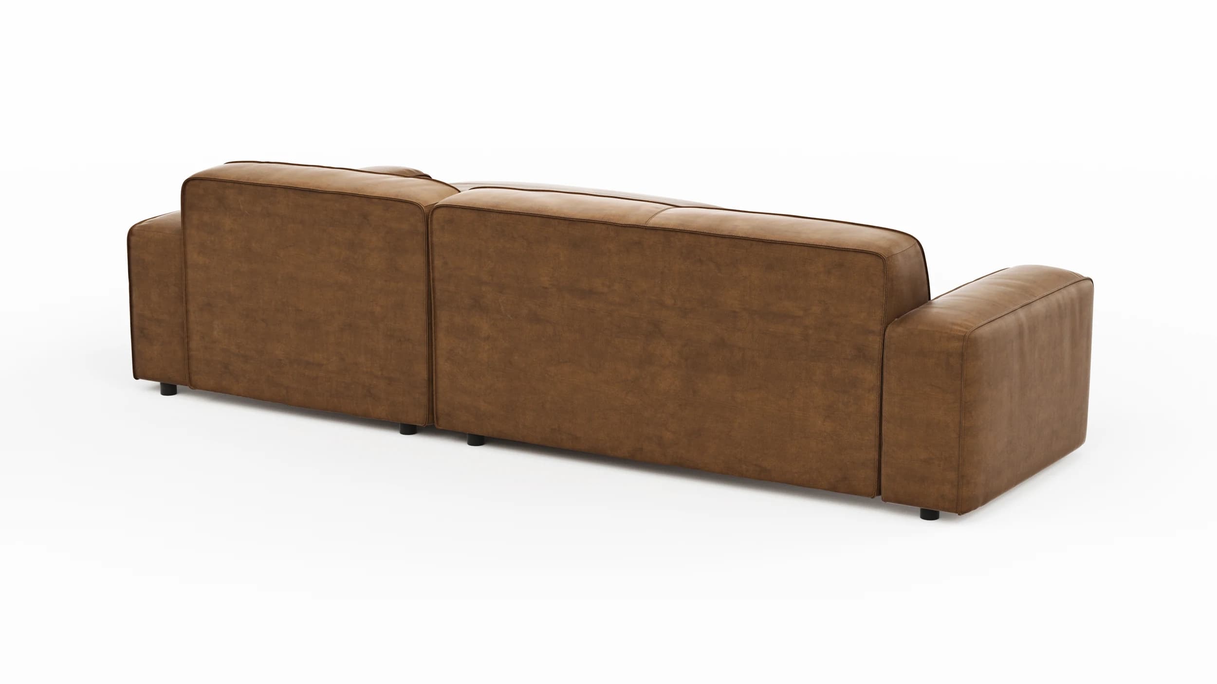 Ecksofa Denver - 2,5-Sitzer mit Longchair rechts, Stoff, Braun
