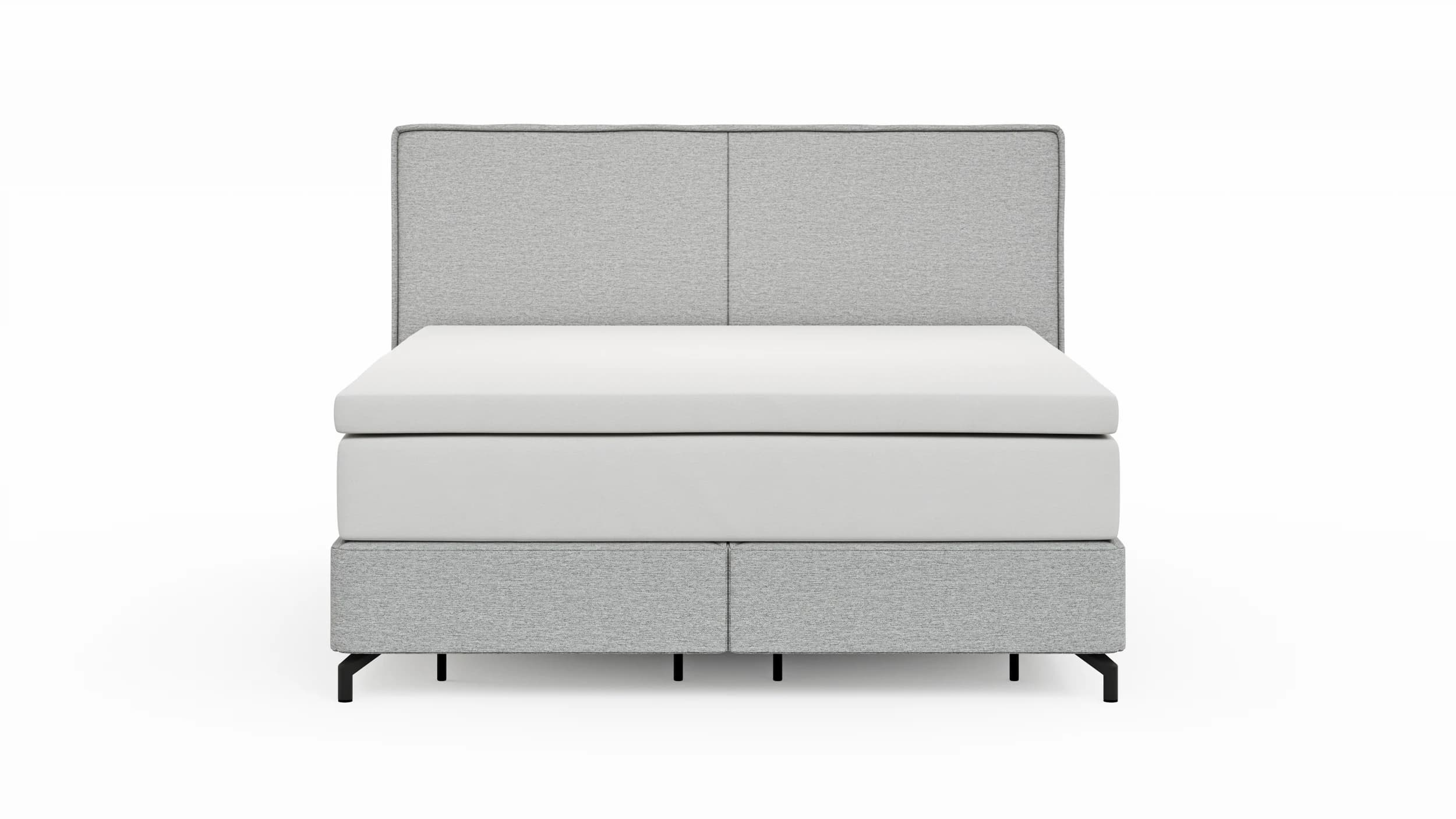 Boxspringbett Alpin - Liegefläche 160x200cm, Stoff, Grau