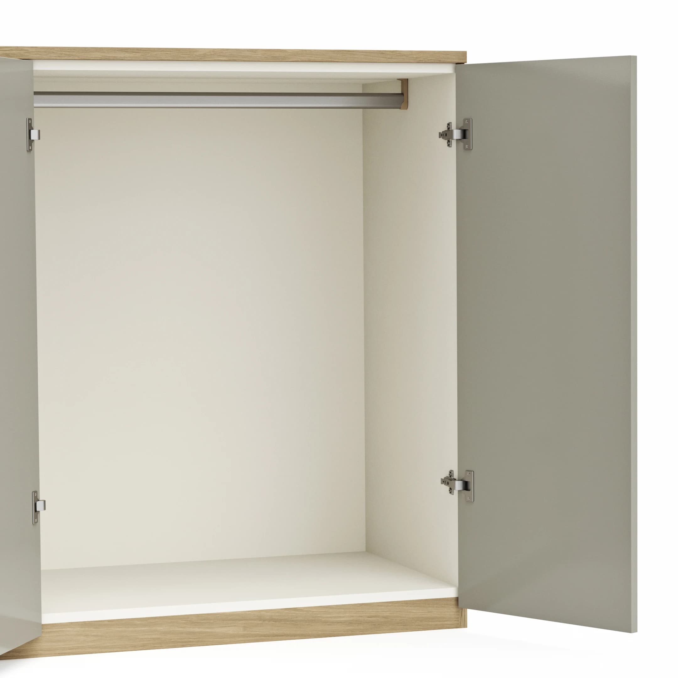 Kommode Viana - Balkeneiche furniert, Taupe