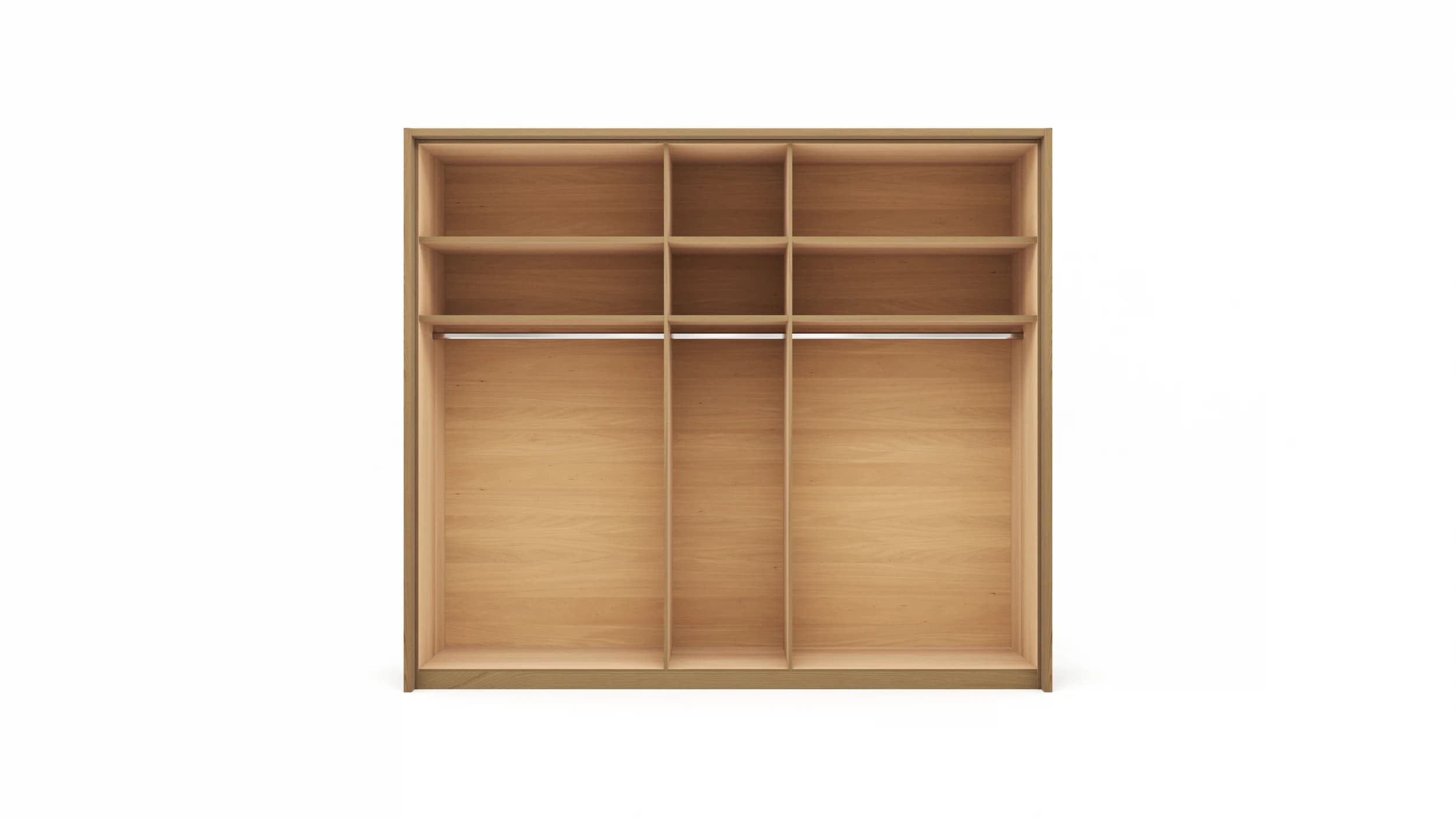 Drehtürenschrank Lenoso - B. ca. 256 cm, Eiche massiv, Glas, Champagner