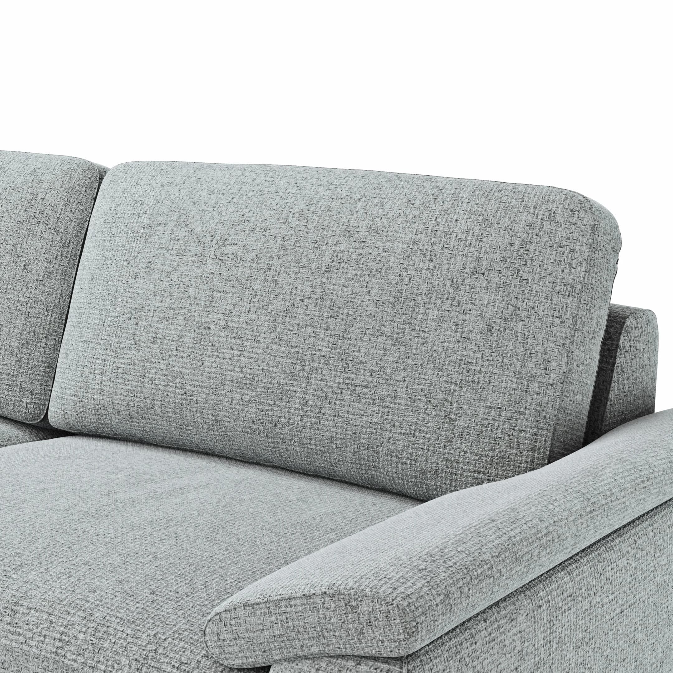Ecksofa Oviedo - Ecke links mit 2,5-Sitzer, Stoff, Hellgrau