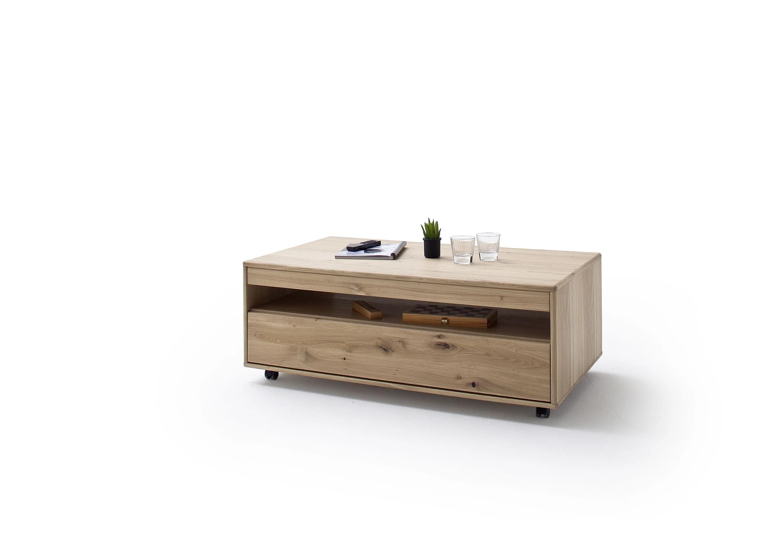 Couchtisch - Schubkasten, LBH 115x65x45 cm, Eiche teilmassiv